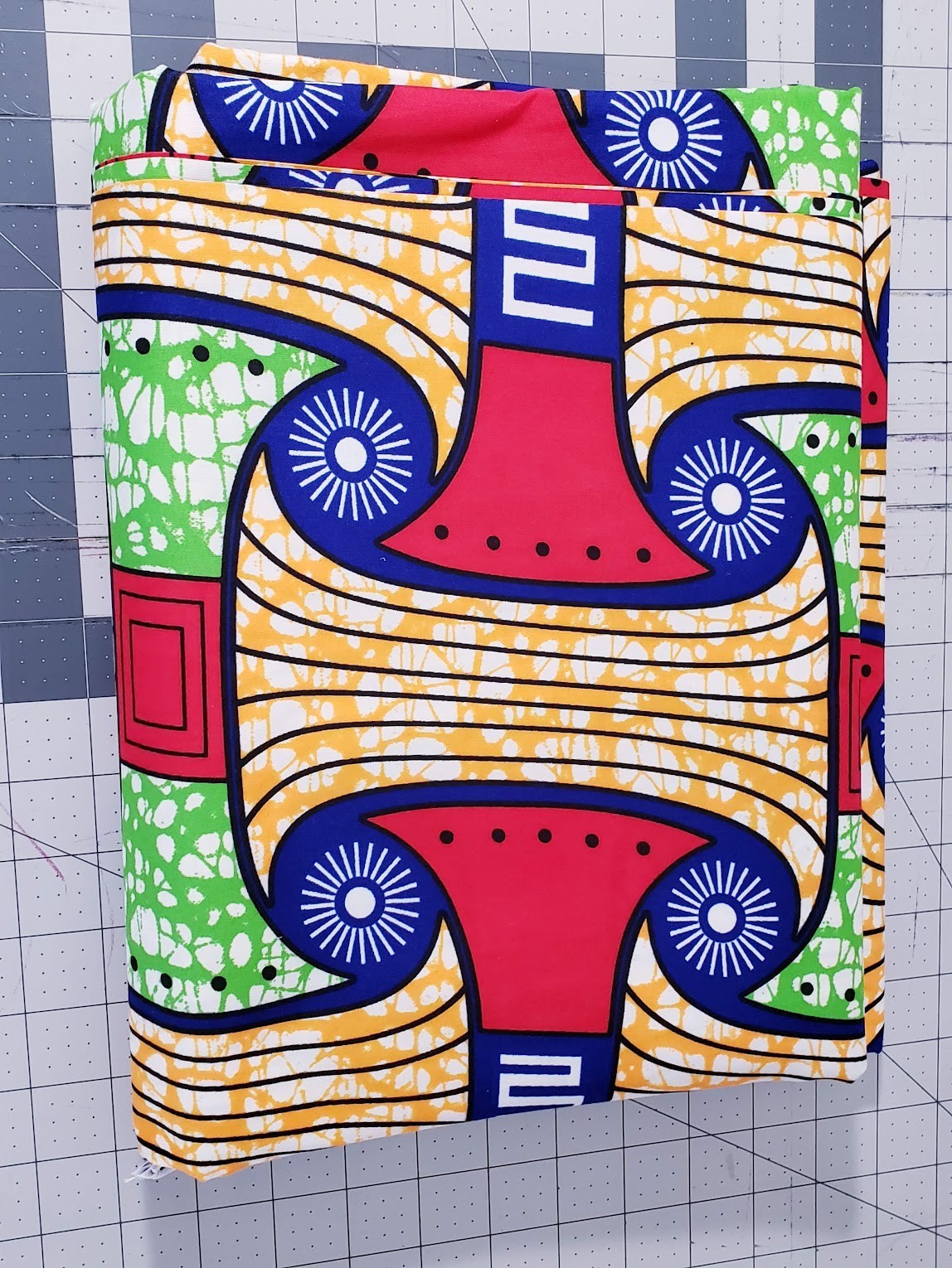 African Print Head Wrap Red Green Blue Ankara Style Scarf 70 x 22