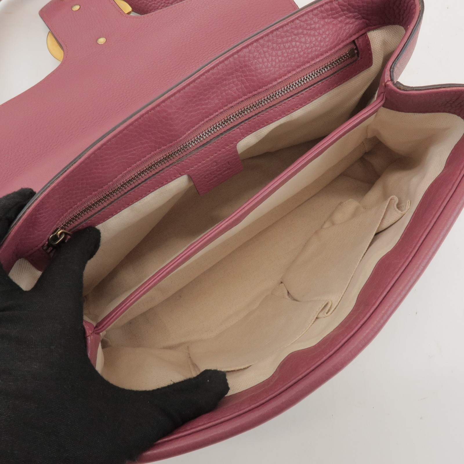 GUCCI GG Marmont Leather Shoulder Bag Rose Pink 401173 Authentic Used F/S