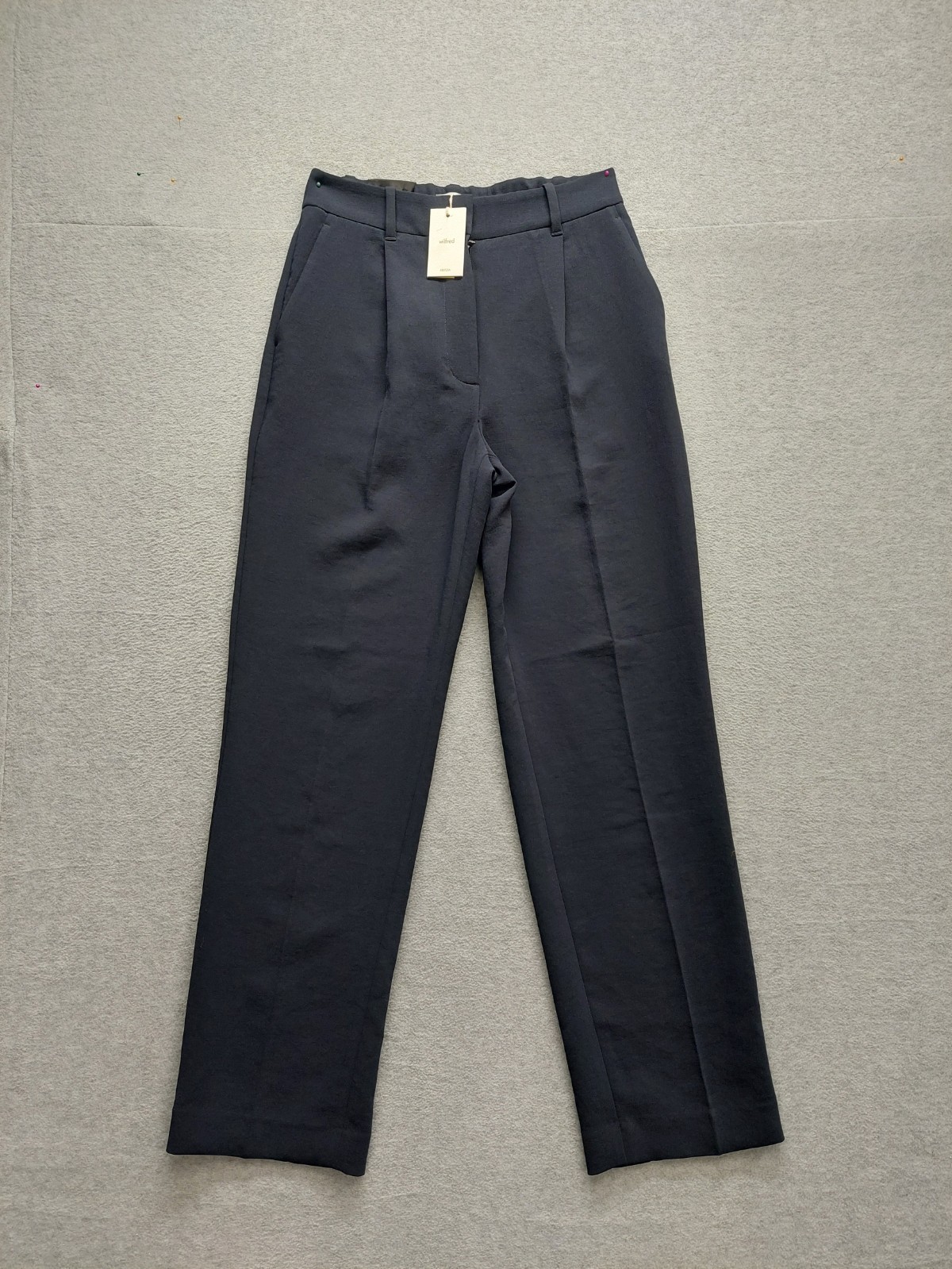 Wilfred Aritzia Women Dress Pants 4 Black Zip Hook & Eyes Button Pleated Career