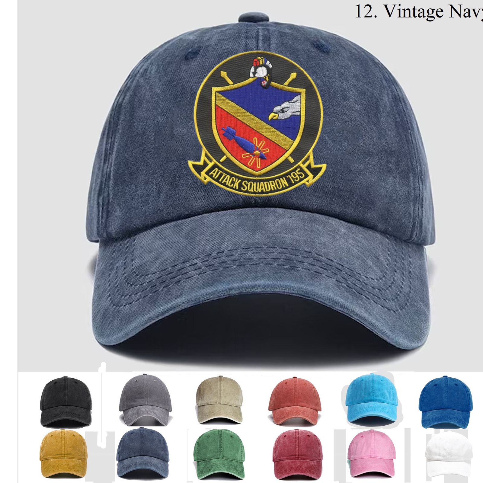 Custom Embroidered Hat VA-195 Aviation Attack Squadron, Veteran Cap, Gift Idea