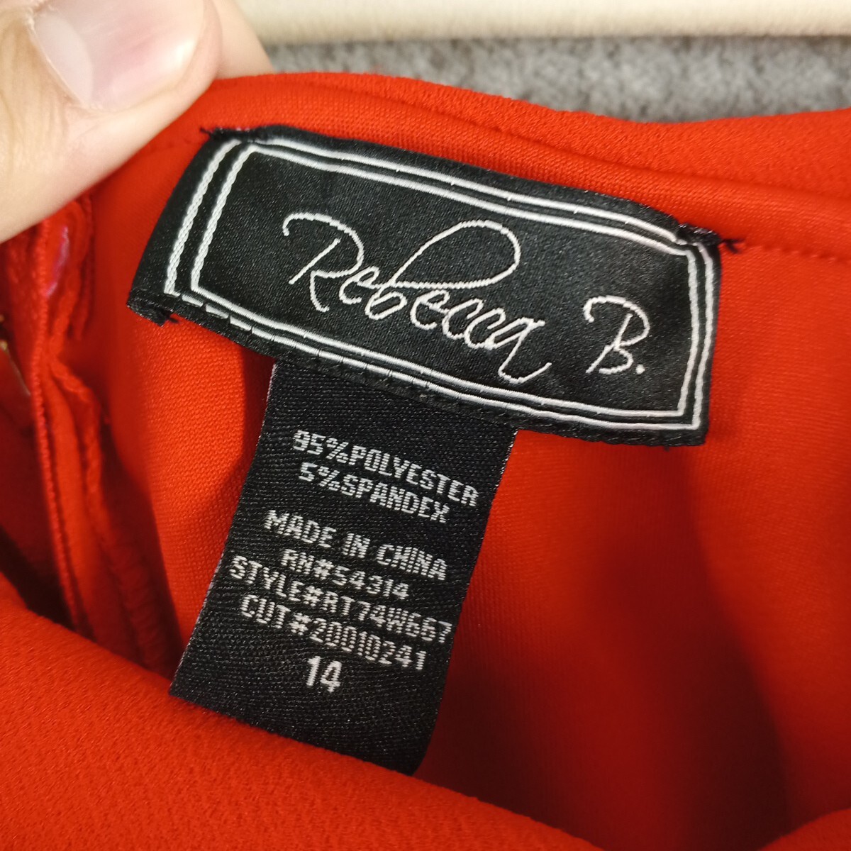 REBECCA B Sheath Red Dress Size 14 Women Off The Shoulder Knit Elegant Zip
