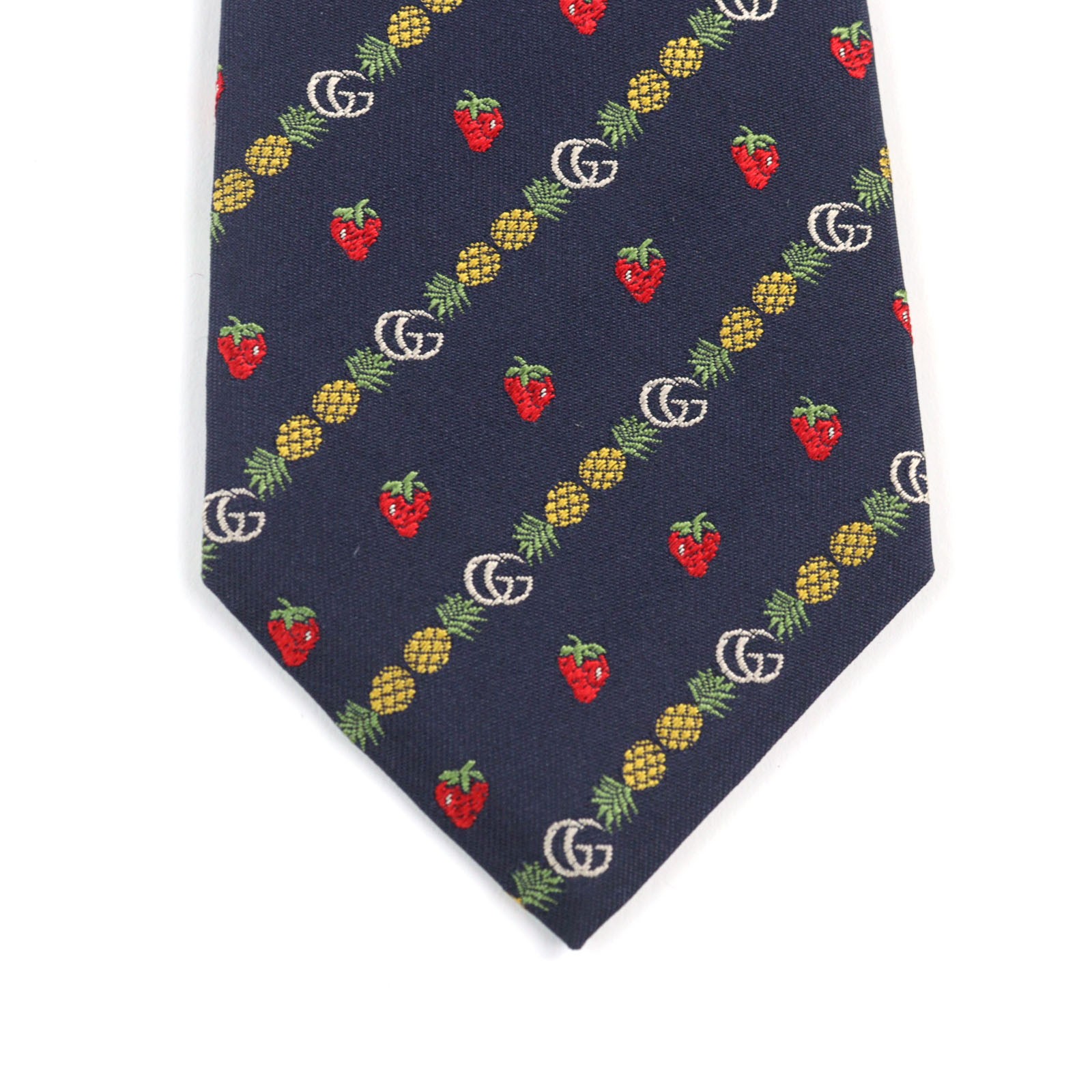 Gucci GG logo Bee Pineapple Strawberry Silk Tie – DUTY FREE