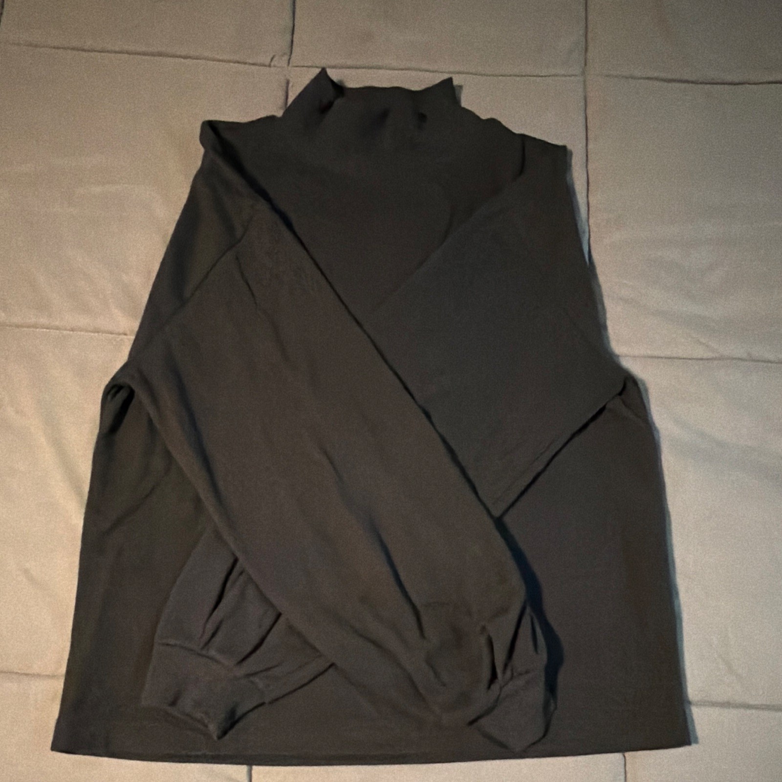 Women Black Knit Mock Neck Pullover Sweater, Long Sleeve Solid Regular