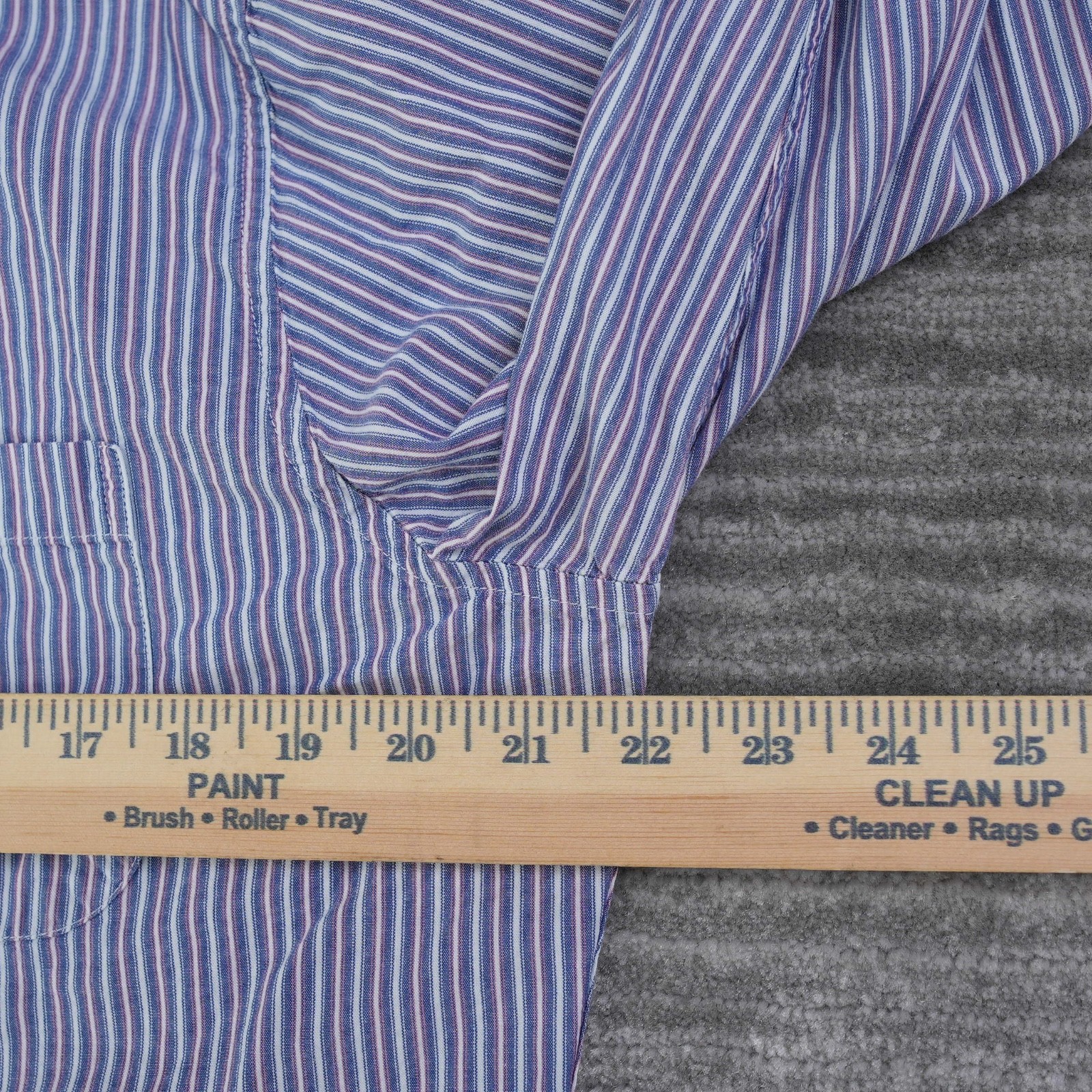 Brooks Brothers Shirt Men Button Down Striped Blue Slim Fit 100% Cotton Medium
