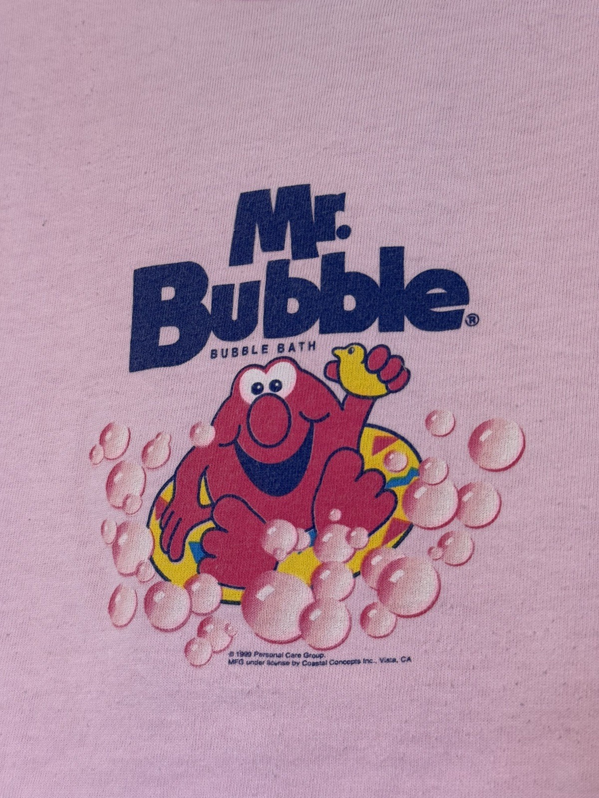 Vintage Y2K Mr Bubble Cotton T Shirt Bubble Bath Soap 90s Cropped Pink Medium