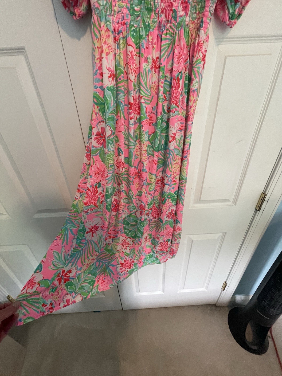 NWT Lilly Pulitzer Selah Smocked Midi Dress Journey to the Jungle Size L