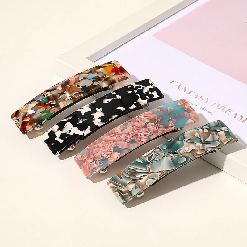 Leopard Marble Geometric Hair Clips Barrettes Women Hairpins Accessories