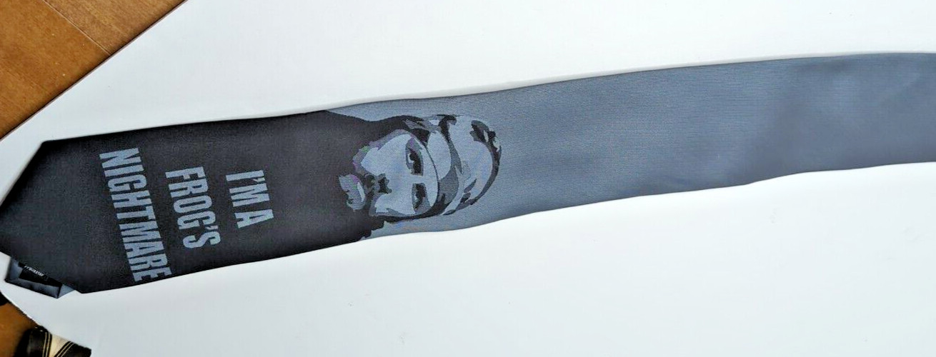 Duck Dynasty Jase Robertson I’m a Frog’s Nightmare Neck Tie Gray Black Pointed