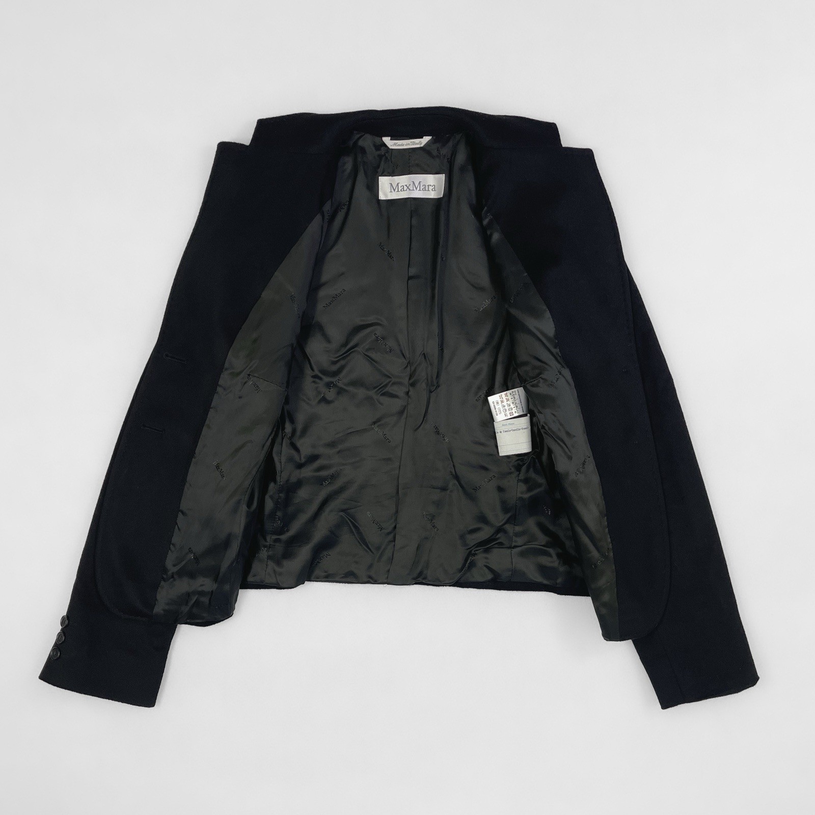 Max Mara Jacket Black Camel Hair Coat Jacket Tailored Blazer | UK 8 IT 40