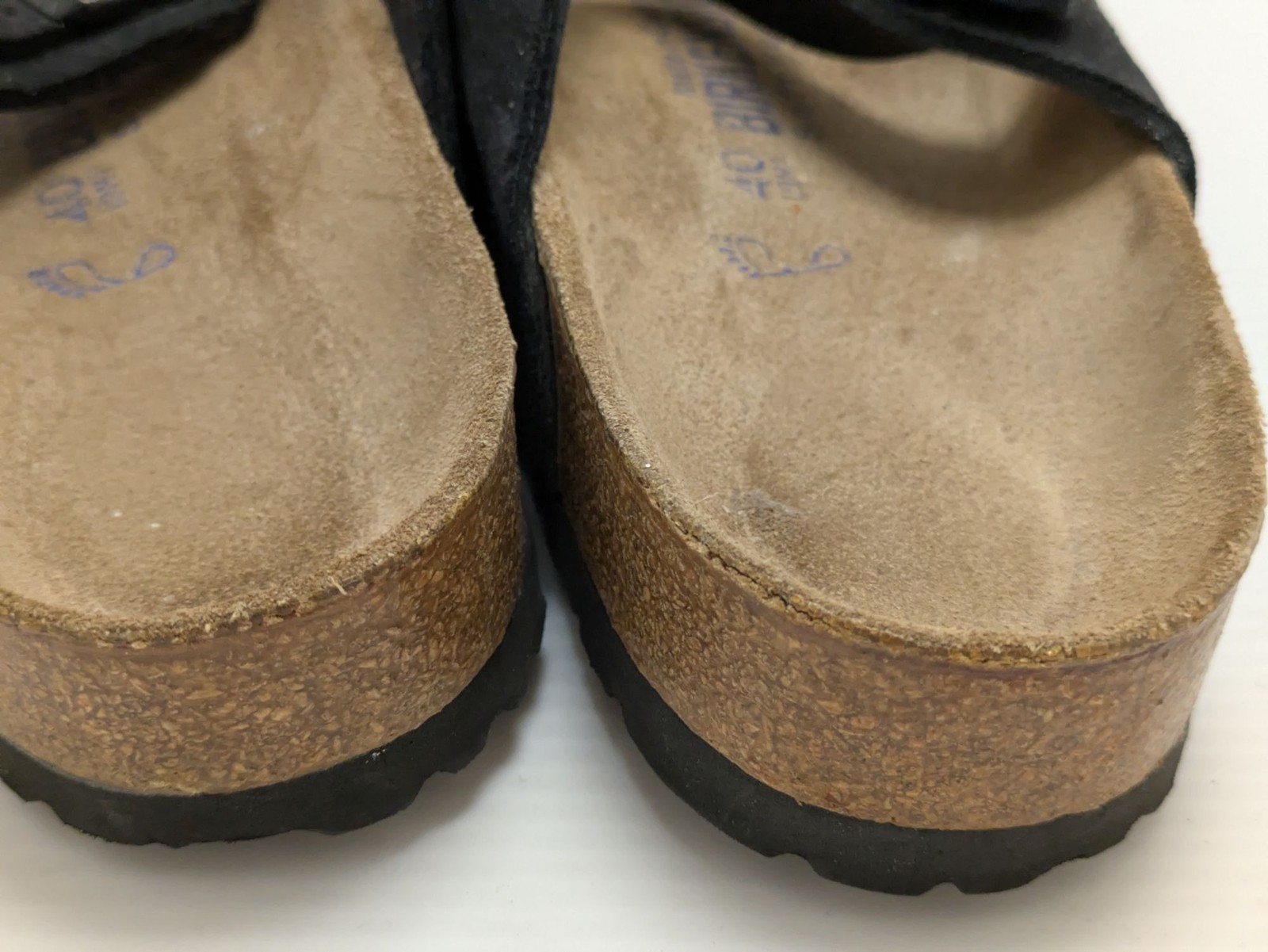 40 L9 M7 Birkenstock Florida Black Suede Soft Footbed Sandals Size 9 German Made