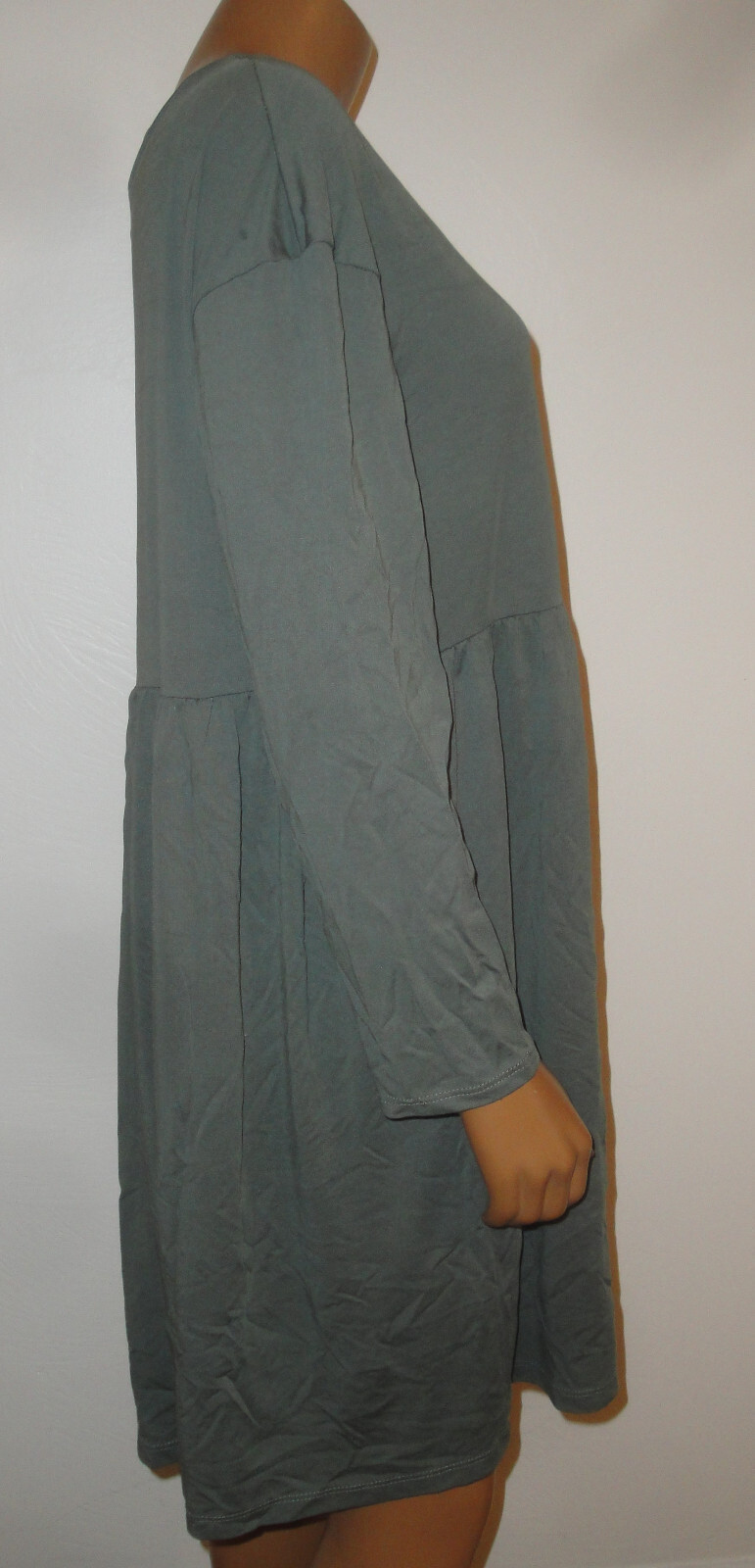 LIME N’ CHILI Casual Shirt Dress,Stretchy,Silky Stretch,Pocket,Olive Green,M