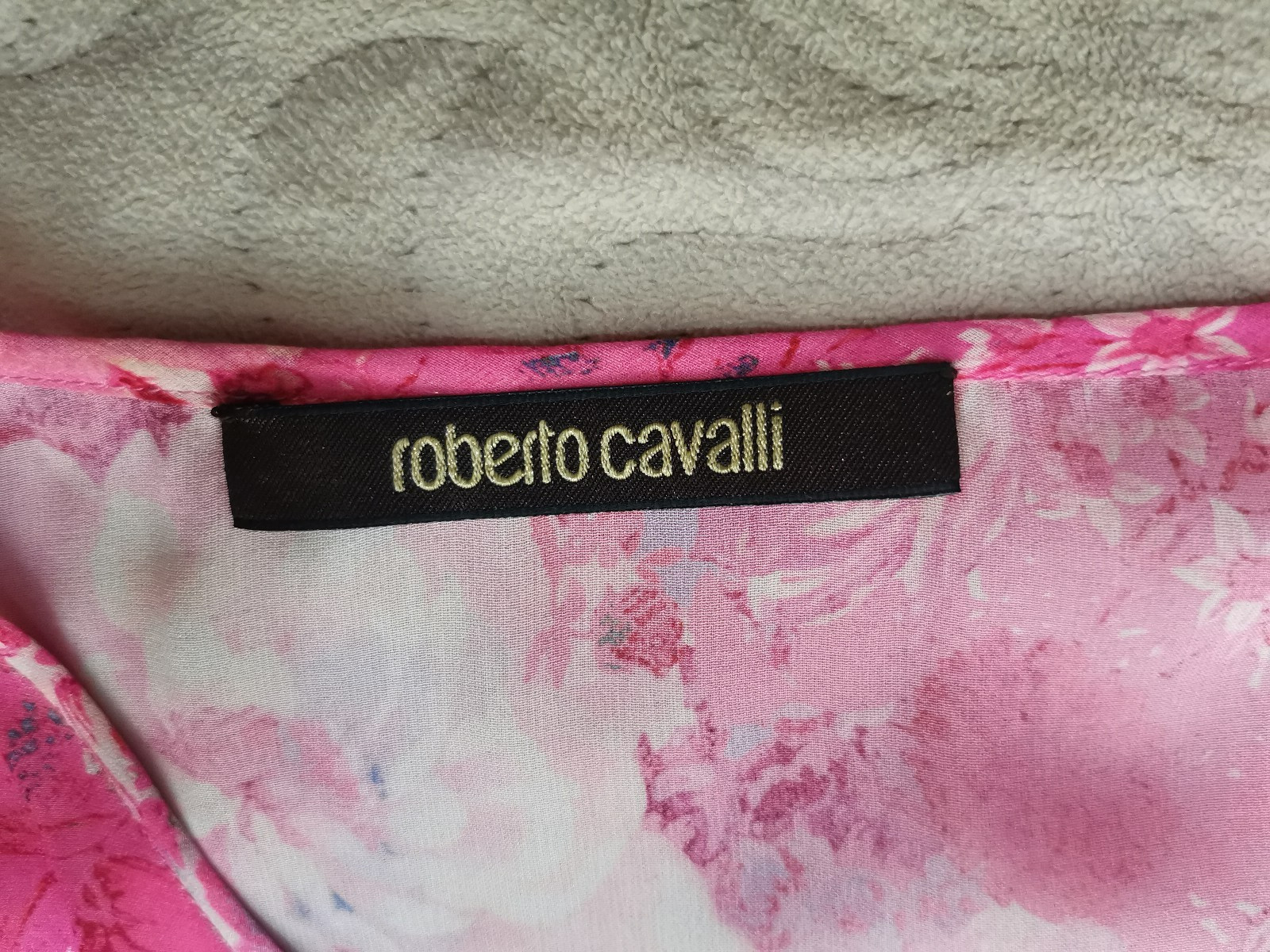 Roberto Cavalli Vintage Floral Print Silk Chiffon Sheer Ruffle Dress IT38
