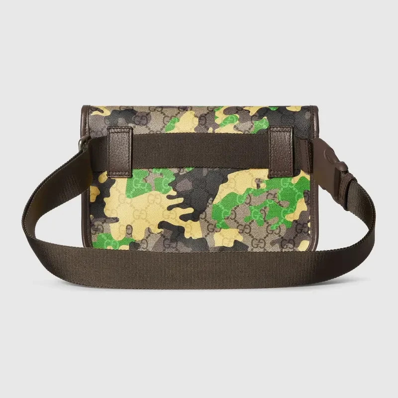 Gucci GG Supreme Monogram Camouflage Belt Bag Green/Yellow Authentic NWT