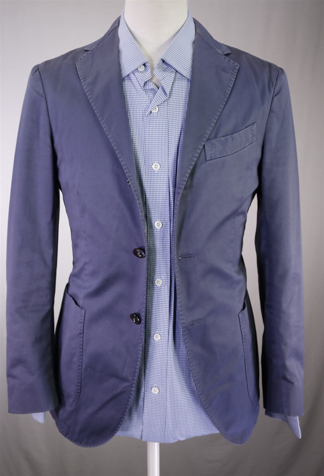 Boglioli Steele Blue Cotton Patch Pocket Blazer Jacket 34S