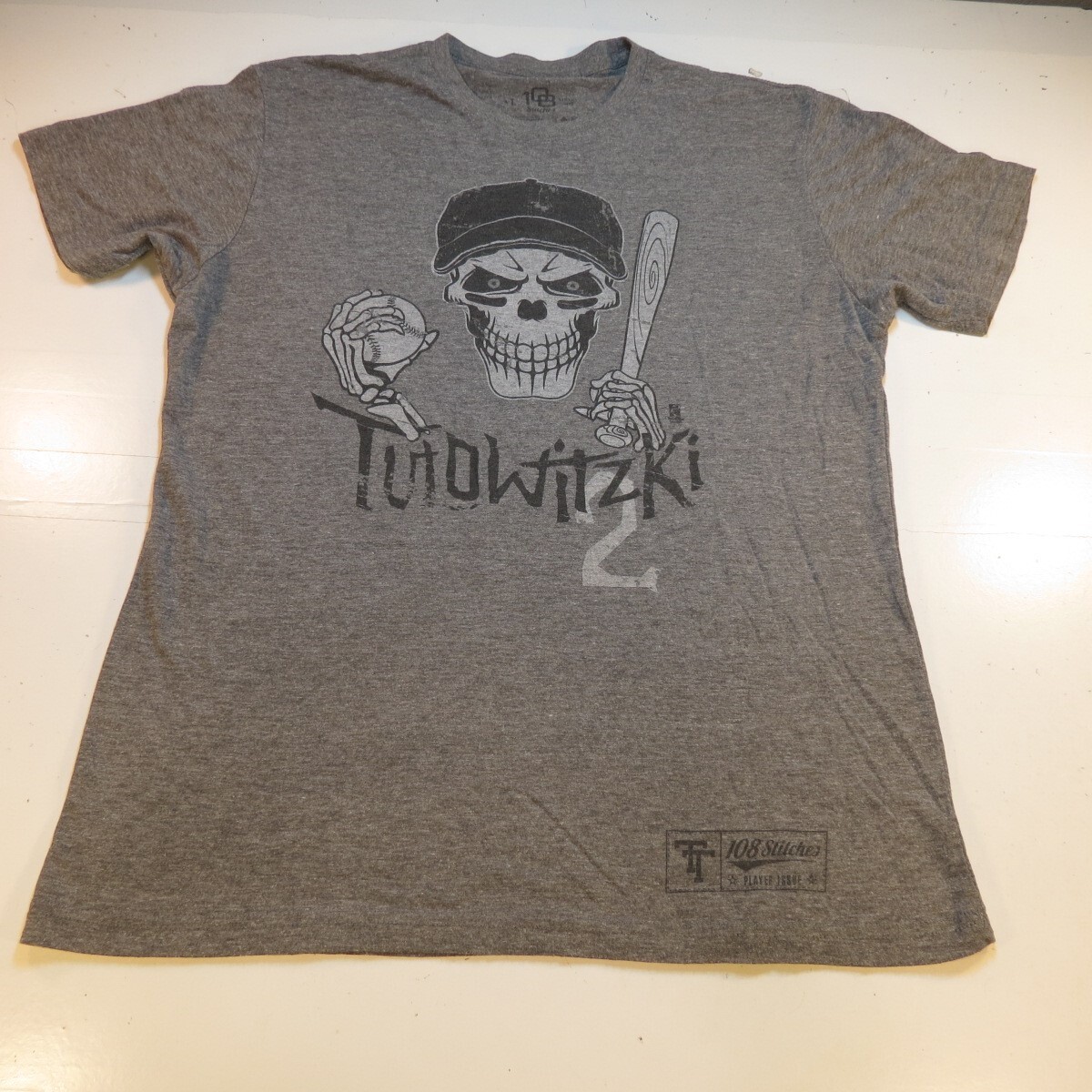 108 STITCHES #2 Troy Tulowitzki COLORADO ROCKIES BASEBALL TEE T SHIRT Mens L
