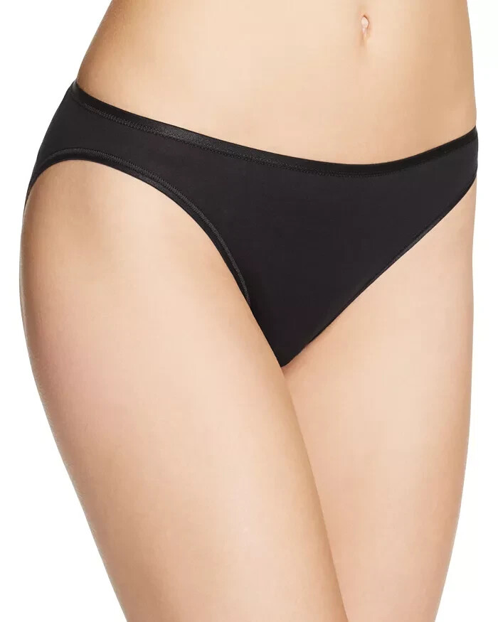 Hanro L31315 Women’s Black Cotton Seamless Mini Briefs Size L