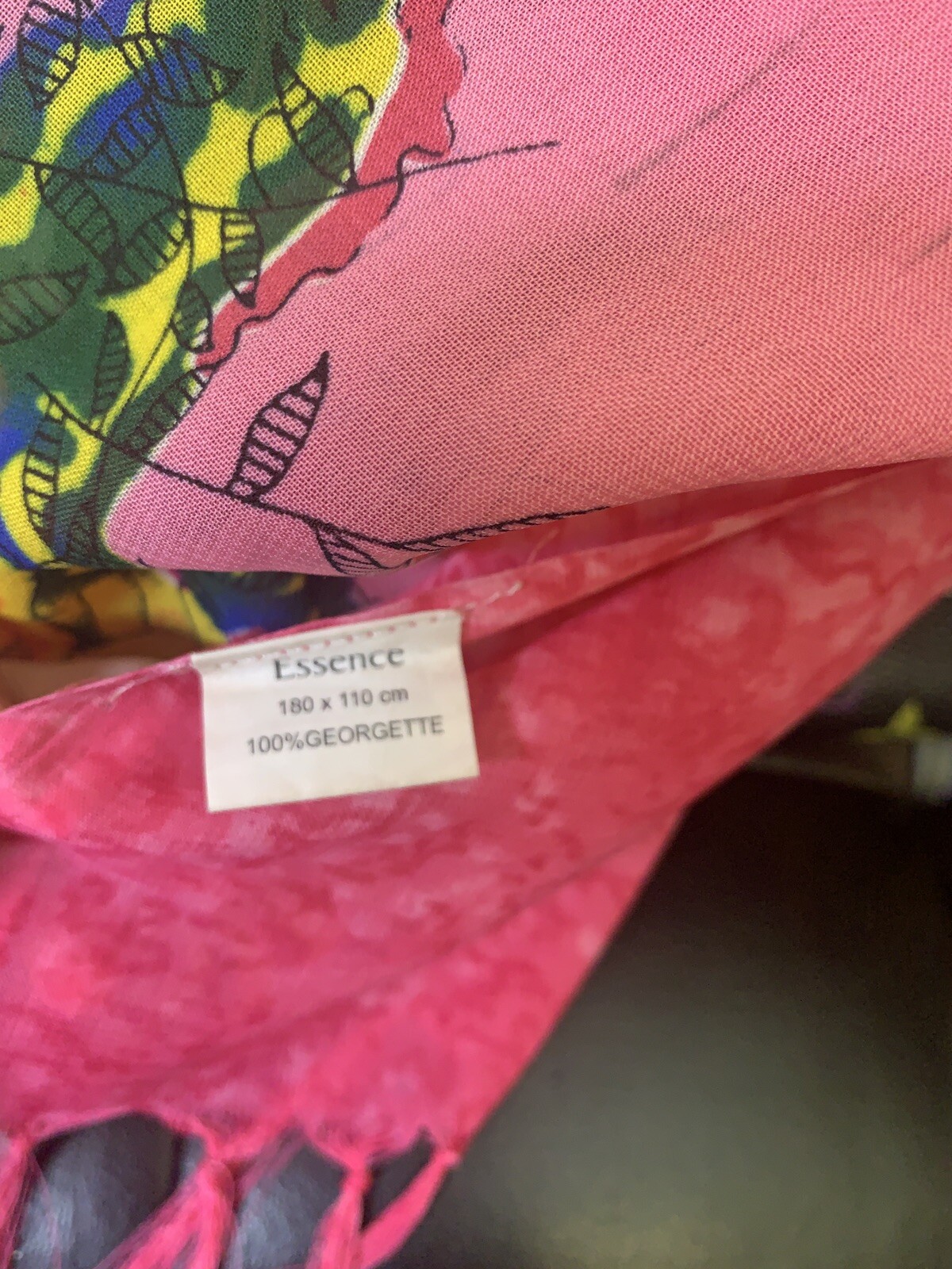 Large 180 *110 m . 100 % GEORGETTE Pink Pattern Scarf And ShawL