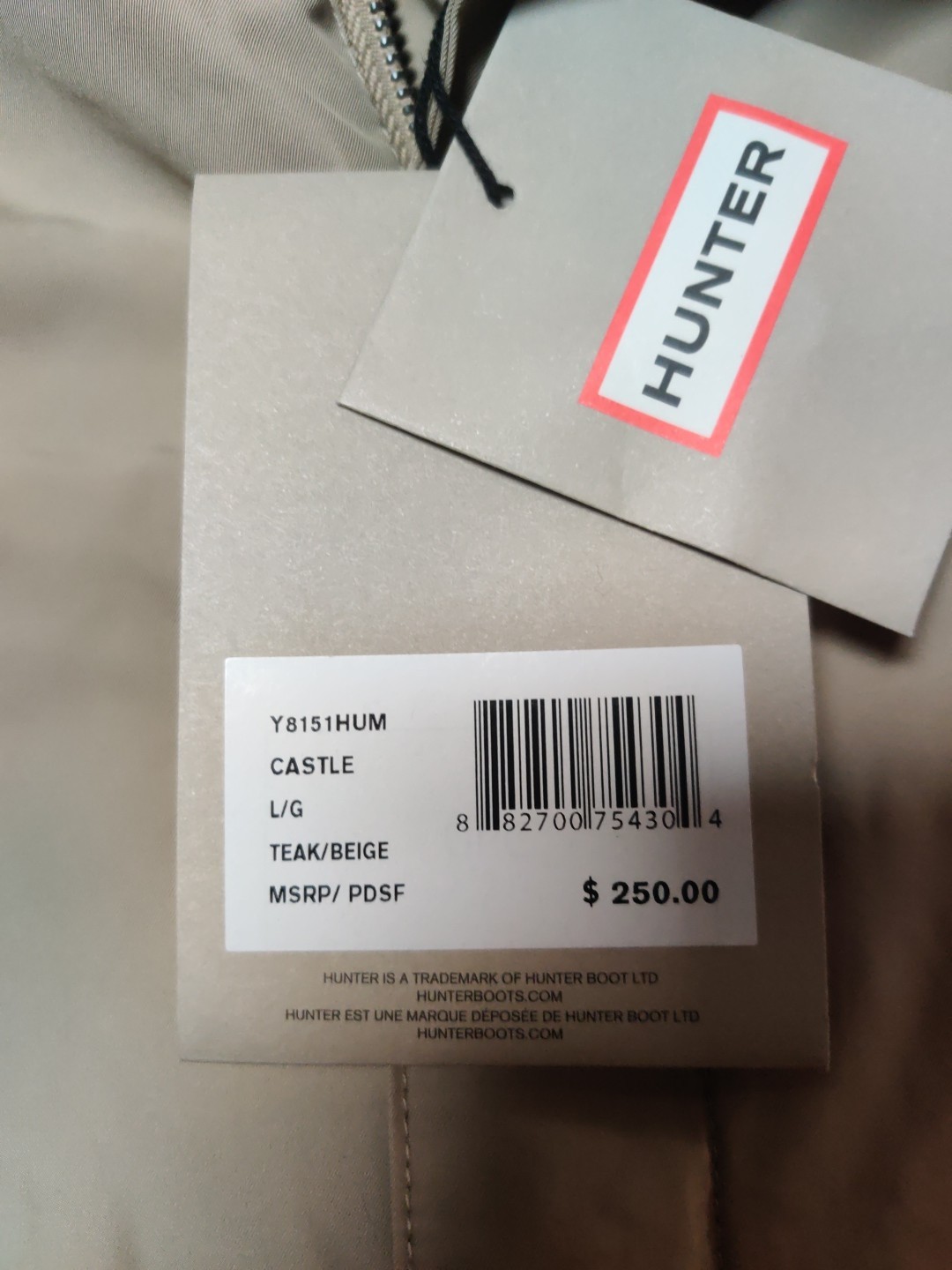 Hunter Ladies’ Rubberized Waterproof Rain Jacket MSRP $200 C23