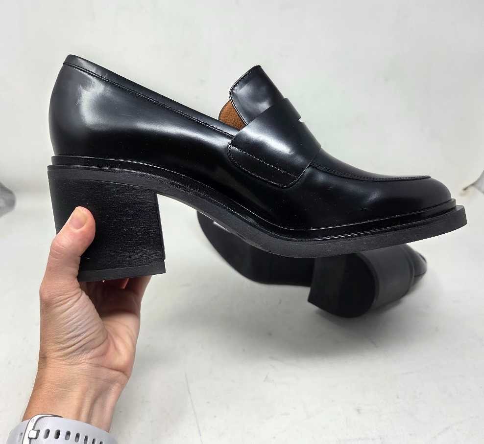 EU 40 (US 9-9.5) Anthropologie x Maeve block heeled loafers in black