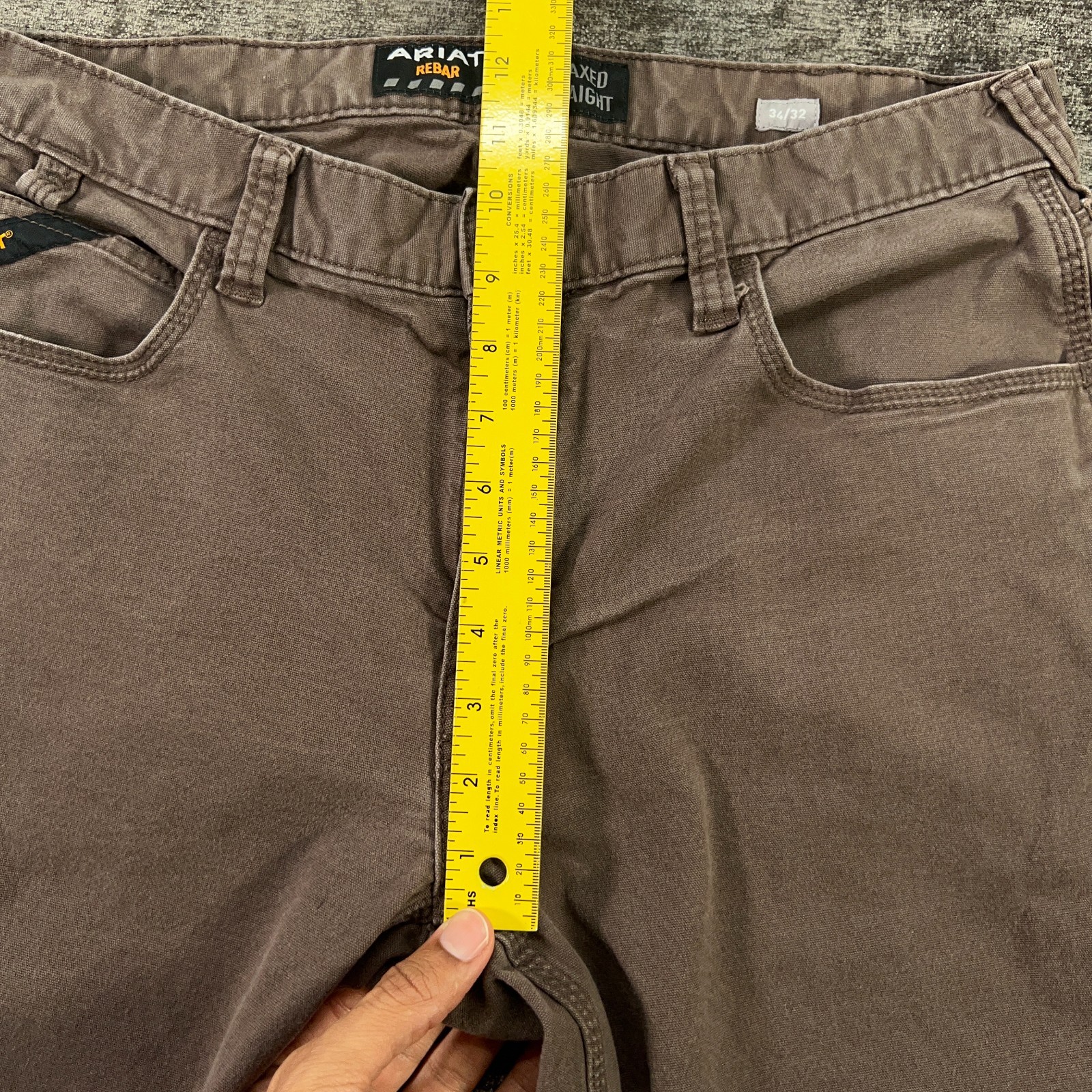 Ariat Rebar M4 Pants Men 32×30 Brown Canvas Relaxed Straight Stretch Tag:34