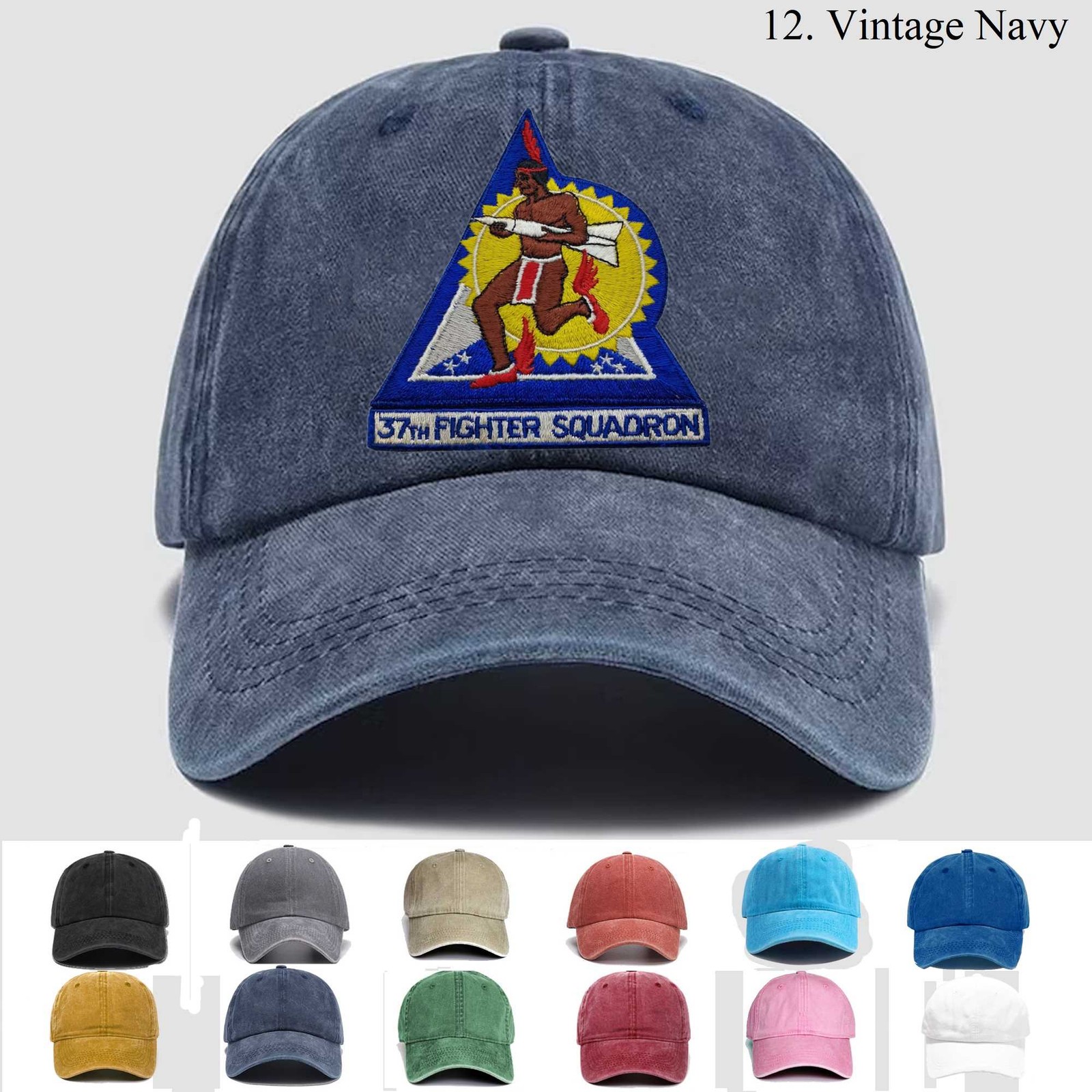 Customized Embroidered Hat Usaf 37th Fighter Squadron, Trucker Hat, Gift Idea