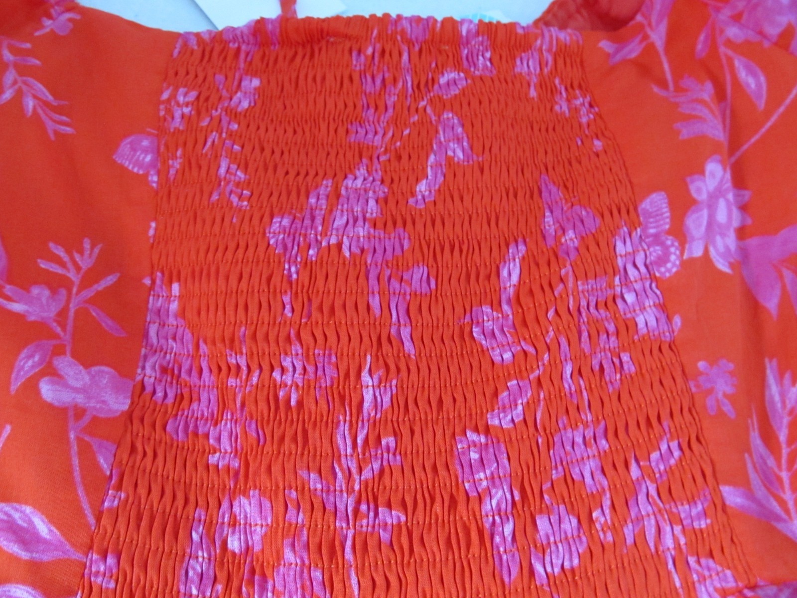 Sugarlips Avalon Puff Sleeve Dress Size Large Red/Fushia Cottage Core