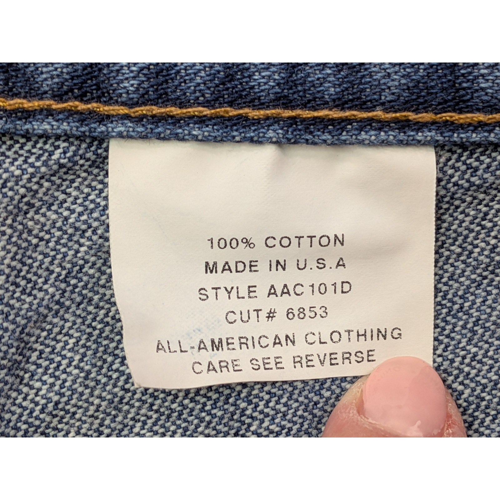 All American Clothing Co Mens Sz 37×32 Dark Wash Straight Leg Jeans Made in USA