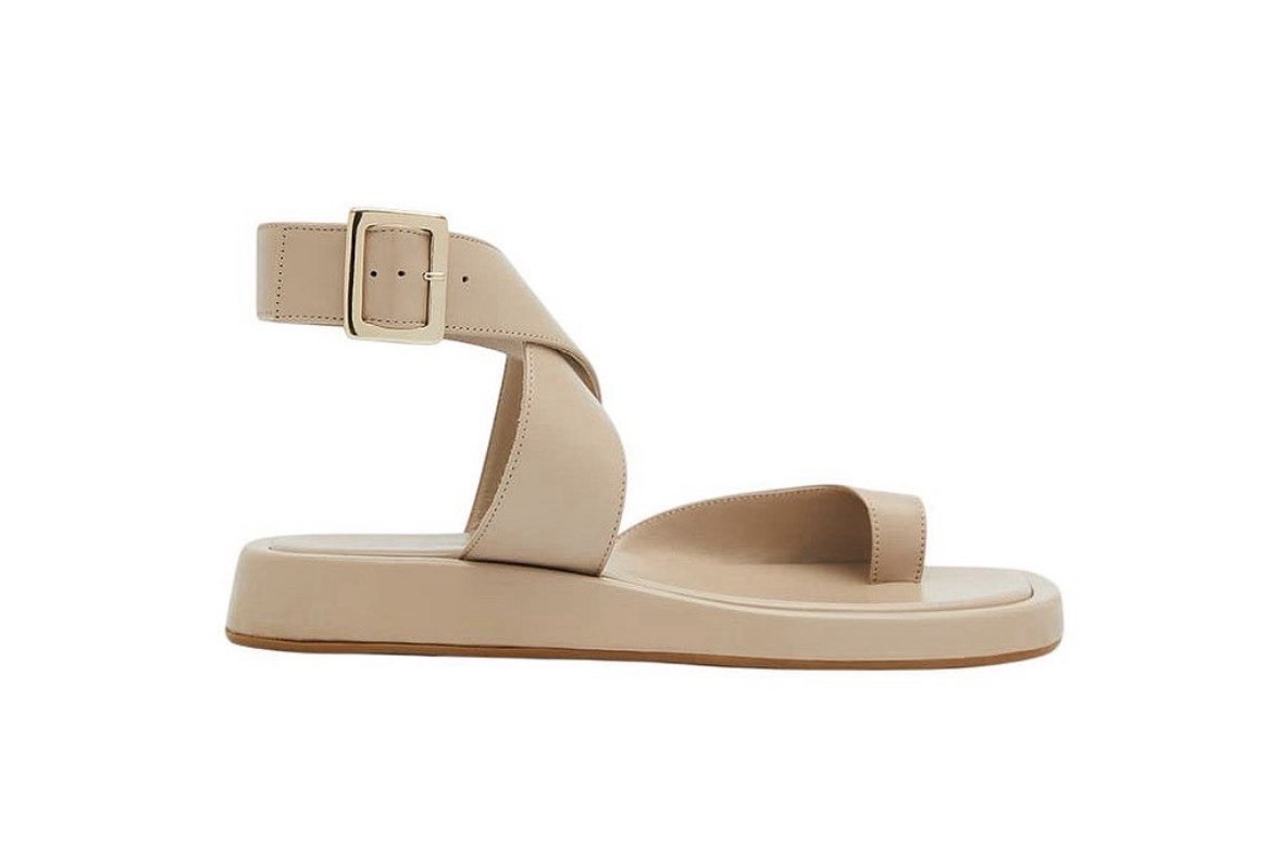 GIA/RHW Rosie 4 Taupe Sandal Size 39 Wrap Ankle Strap