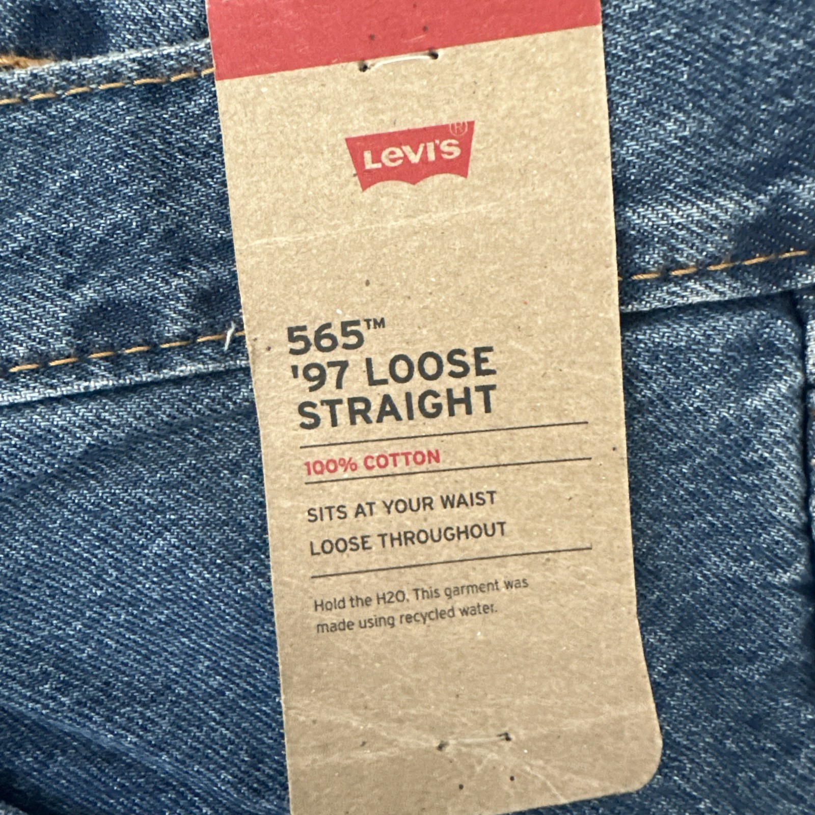 Levi’s 565 97 Loose Straight Fit Cotton Denim Men’s Sz. 34W x 33L See Desc New