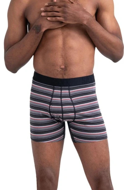 SAXX College Stripe DropTemp Cooling Cotton Blend Slim Fit Boxer Briefs, S