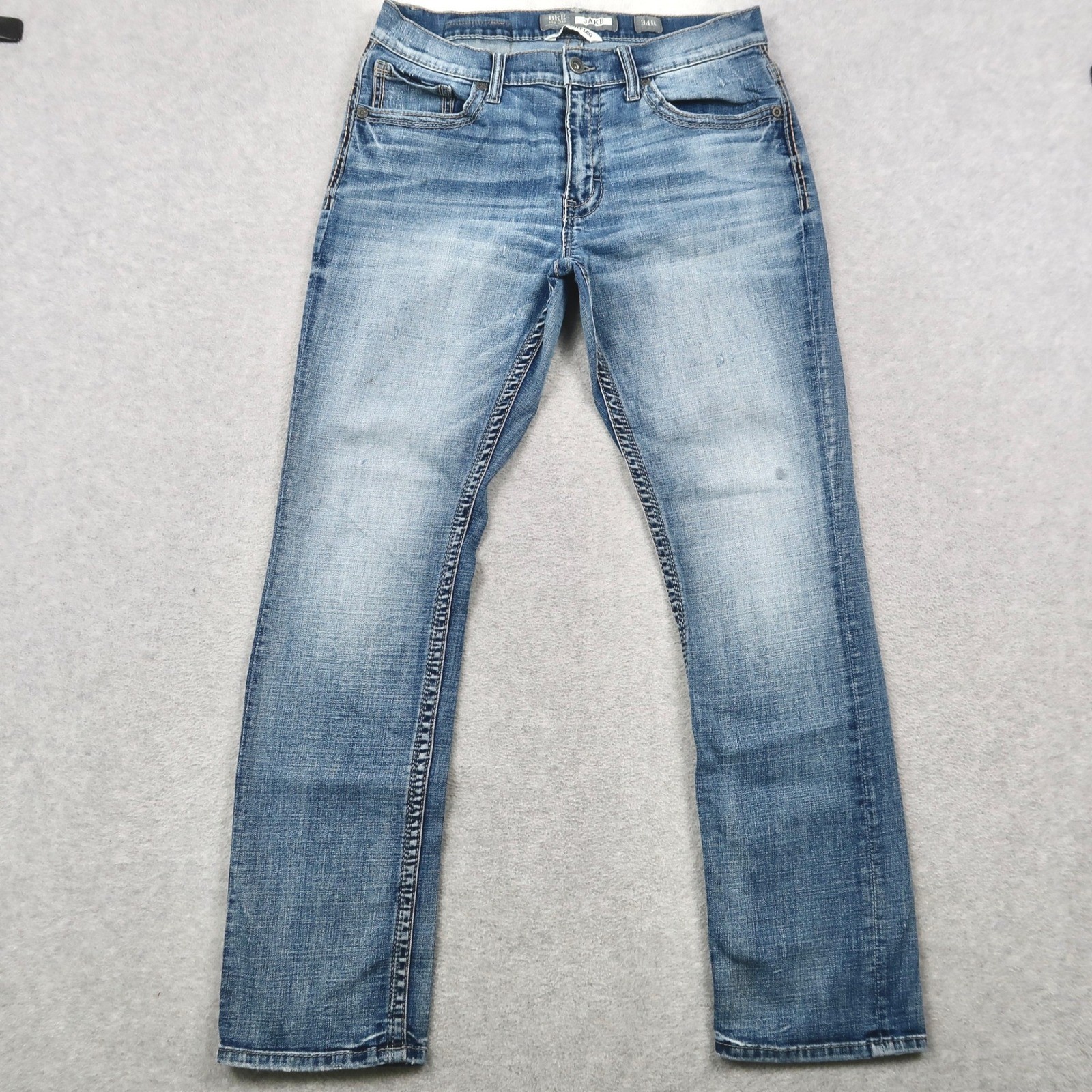 BKE Jake Straight Leg Jeans Mens 34R Medium Wash Stretch Denim Blue