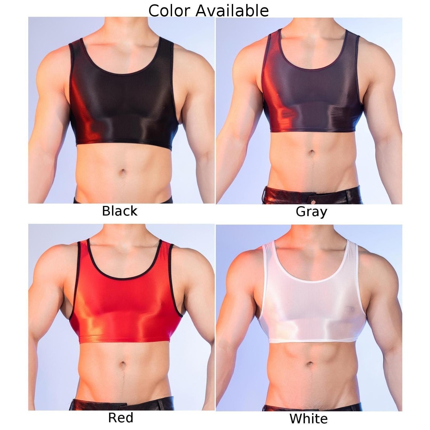 For Fitness For Yoga Glossy Tank Tops Mens Sleeveless Vest Nylon Fabric