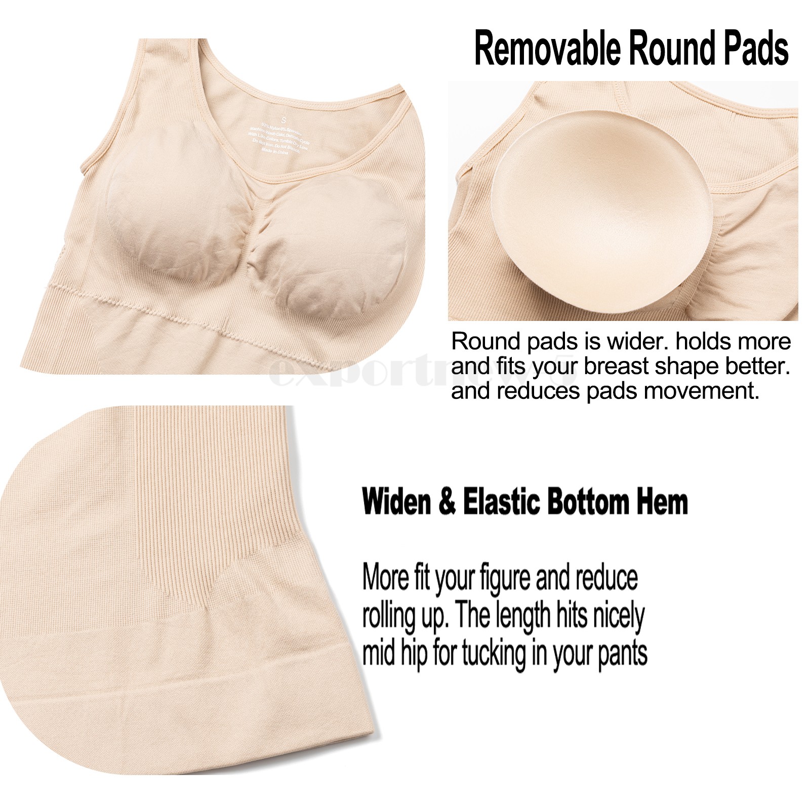 Women’s Removable Bra Shapewear Slimming Body Tummy Waist Cami Shaper Tank Top