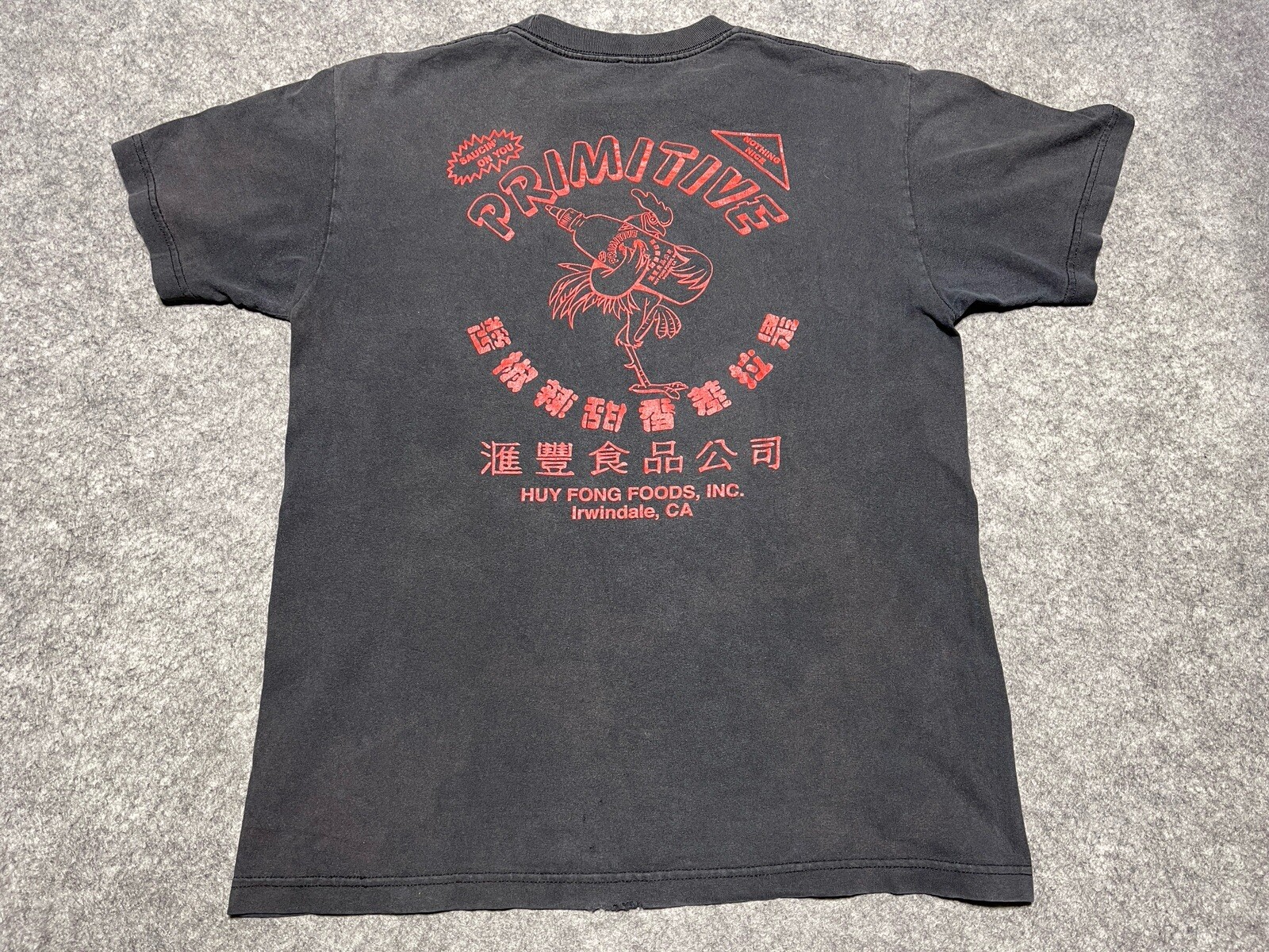 Primitive Skateboarding Apparel Faded Black Shirt Huy Fong Foods PRod Paul Rod M