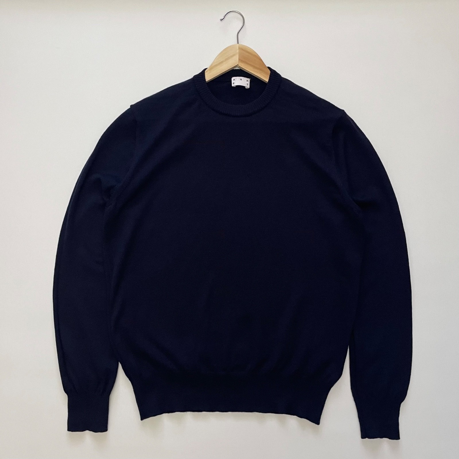 Asket Merino Wool Sweater Men’s Size M Regular Blue Made in Romania *Read