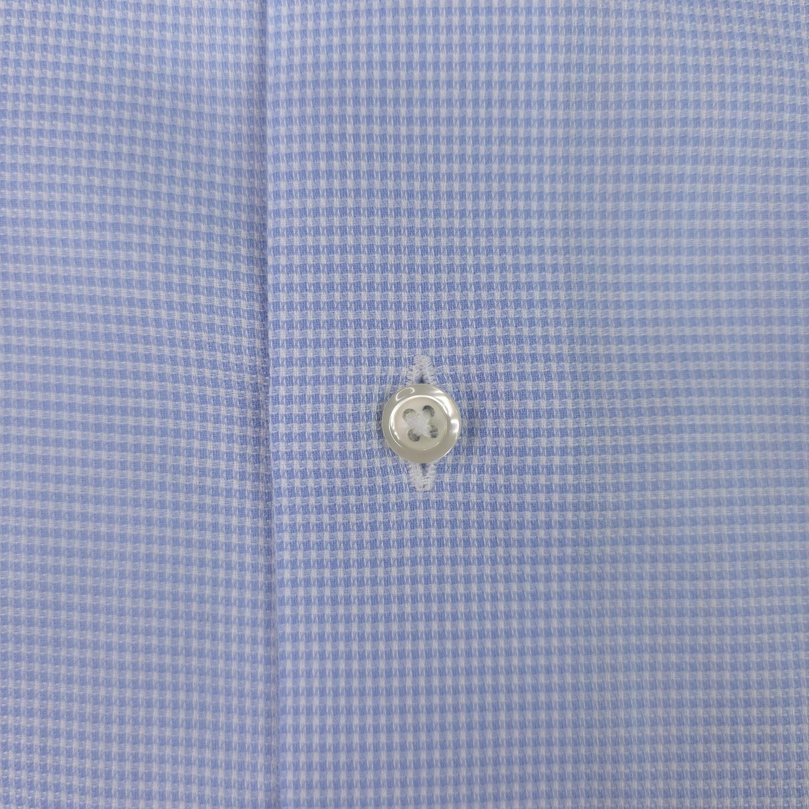 Brooks Brothers Shirt Mens 17 34/35 Blue Gingham Regular Fit Non Iron Cotton