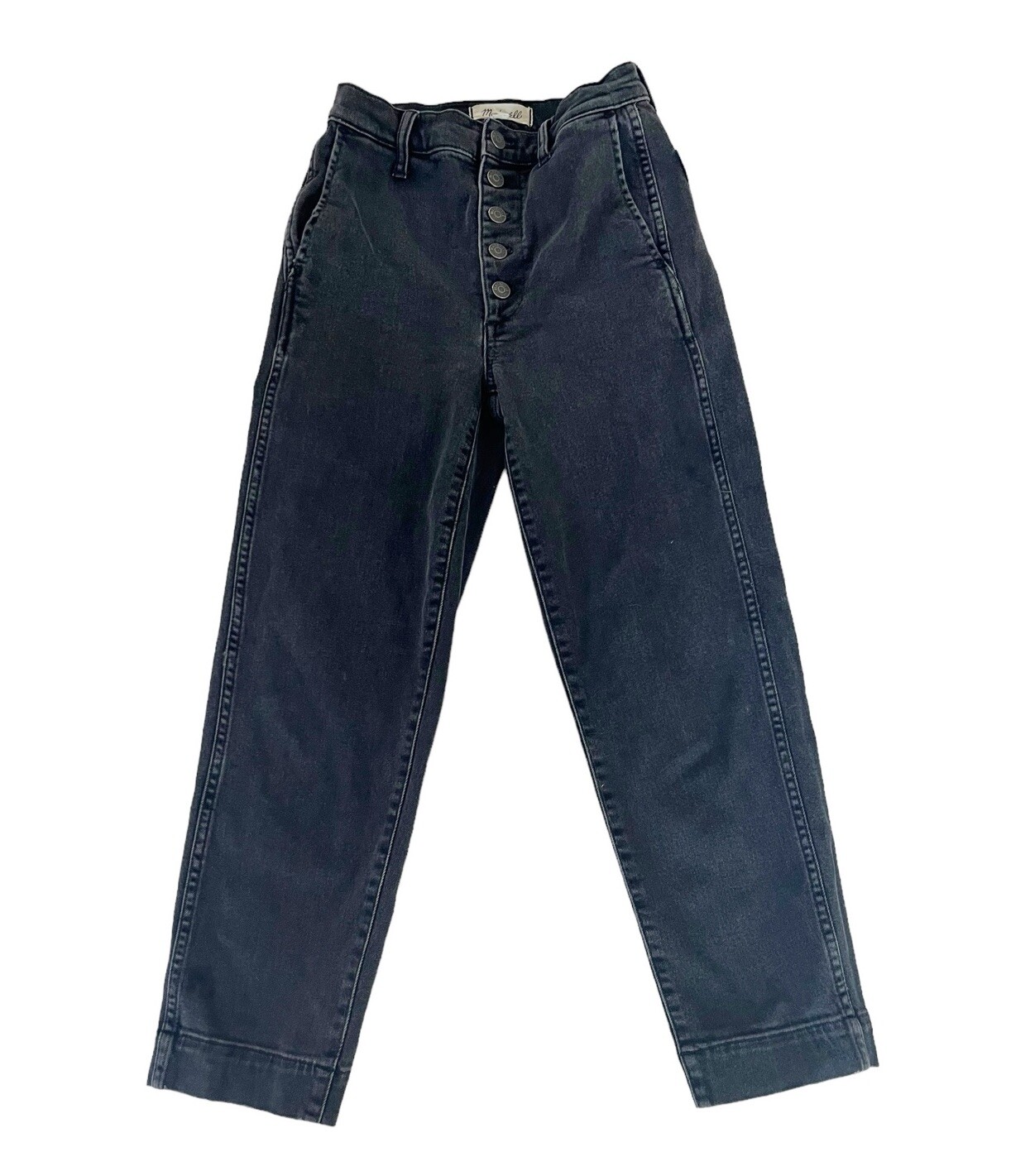 Madewell Women’s Sz 24 Black High Waisted Exposed Button Fly Jeans Style #AA575