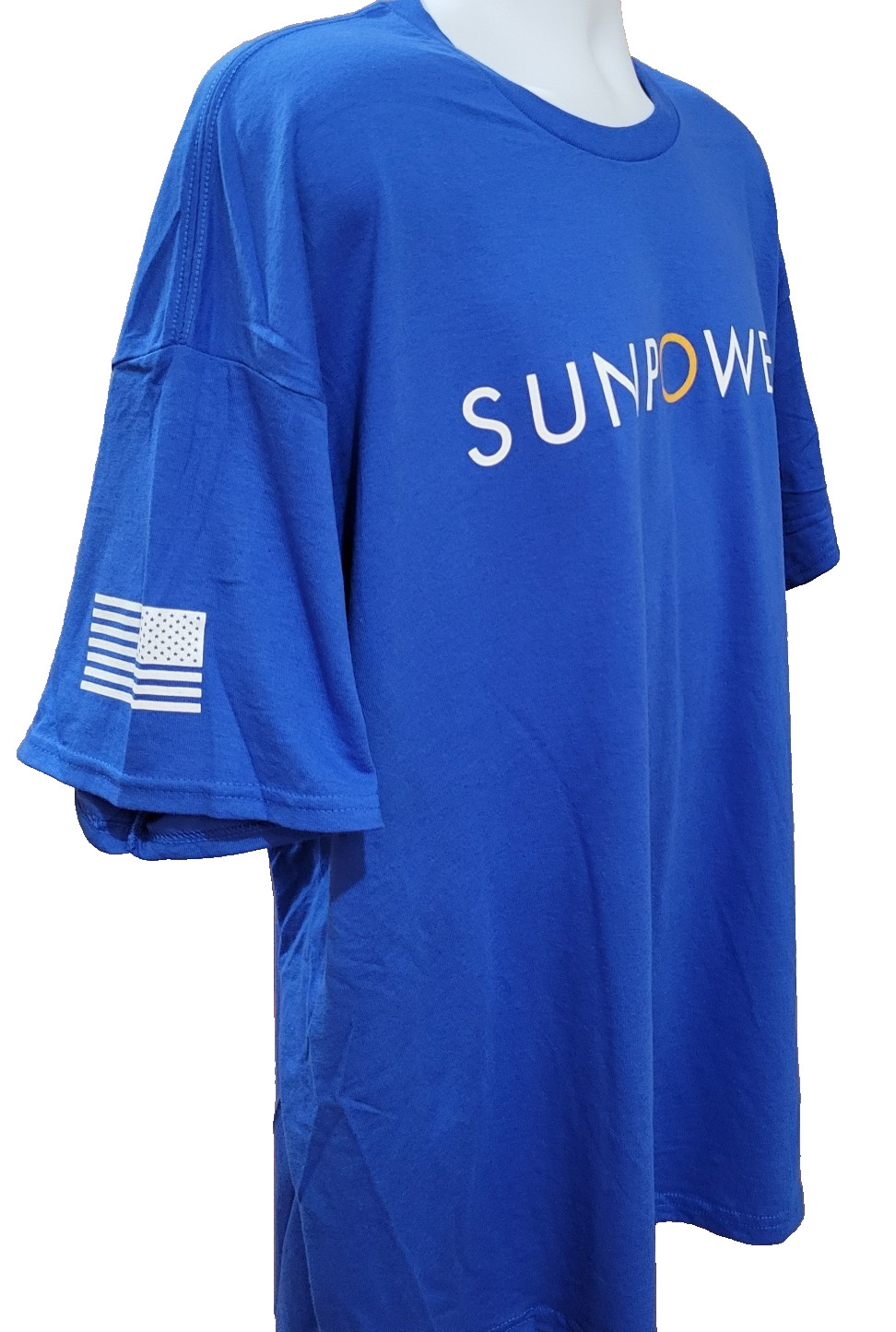 T-shirt Men 3XL Blue Short Sleeve Gildan Dryblend Casual Work Sunpower Logo NWOT