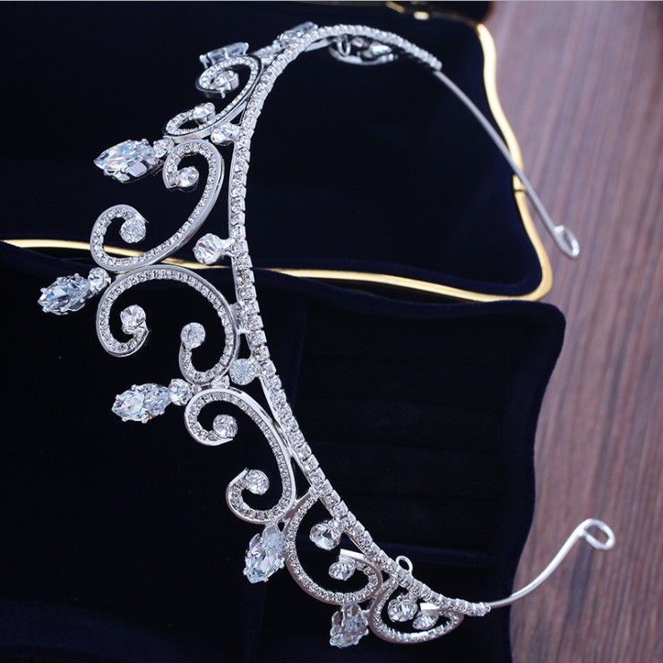 4cm Tall Elegant CZ Crystal Wedding Bridal Queen Princess Prom Crown Tiara