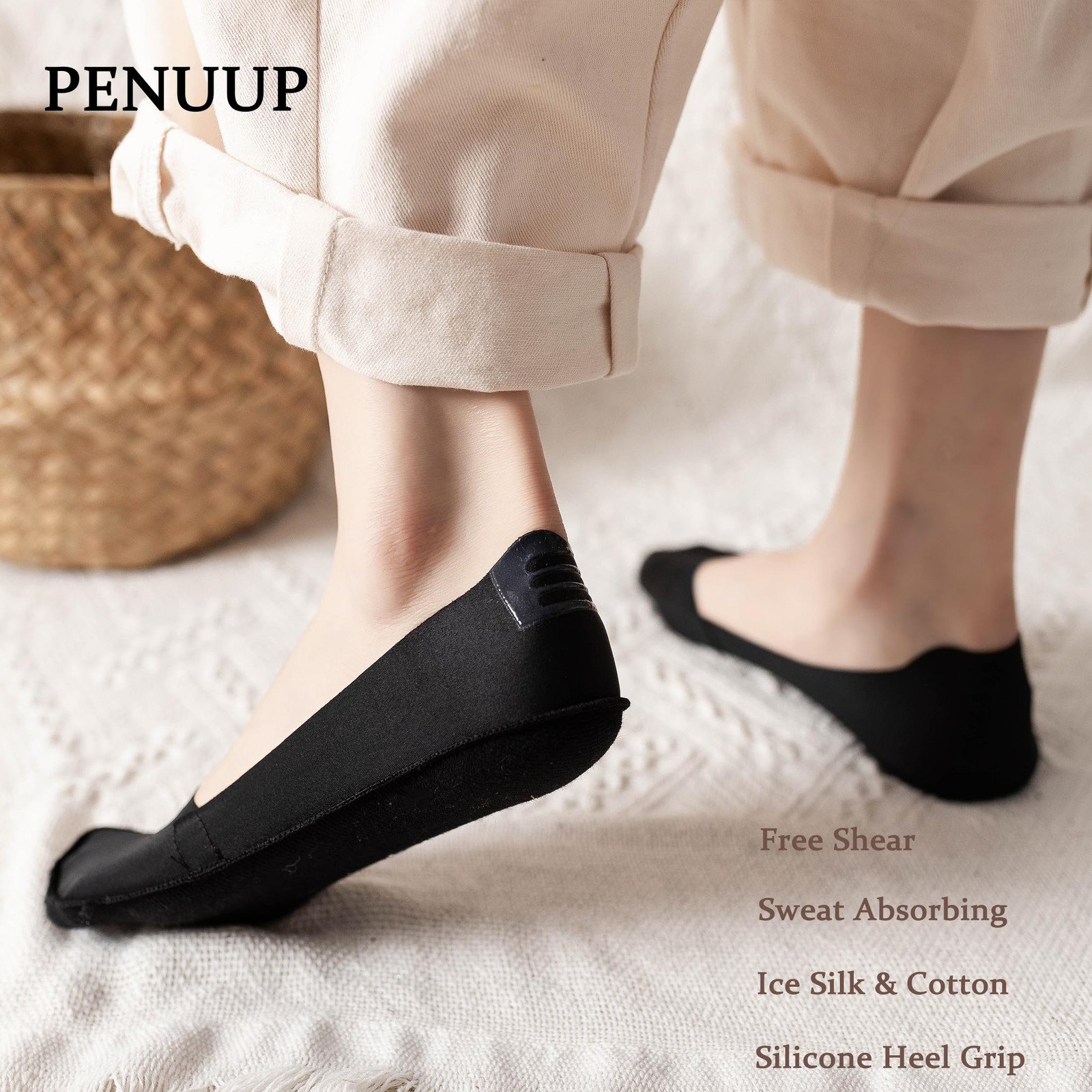 4 Pack Mens No Show Socks Thin Non Slip Low Cut Liner Socks Invisible for Flats