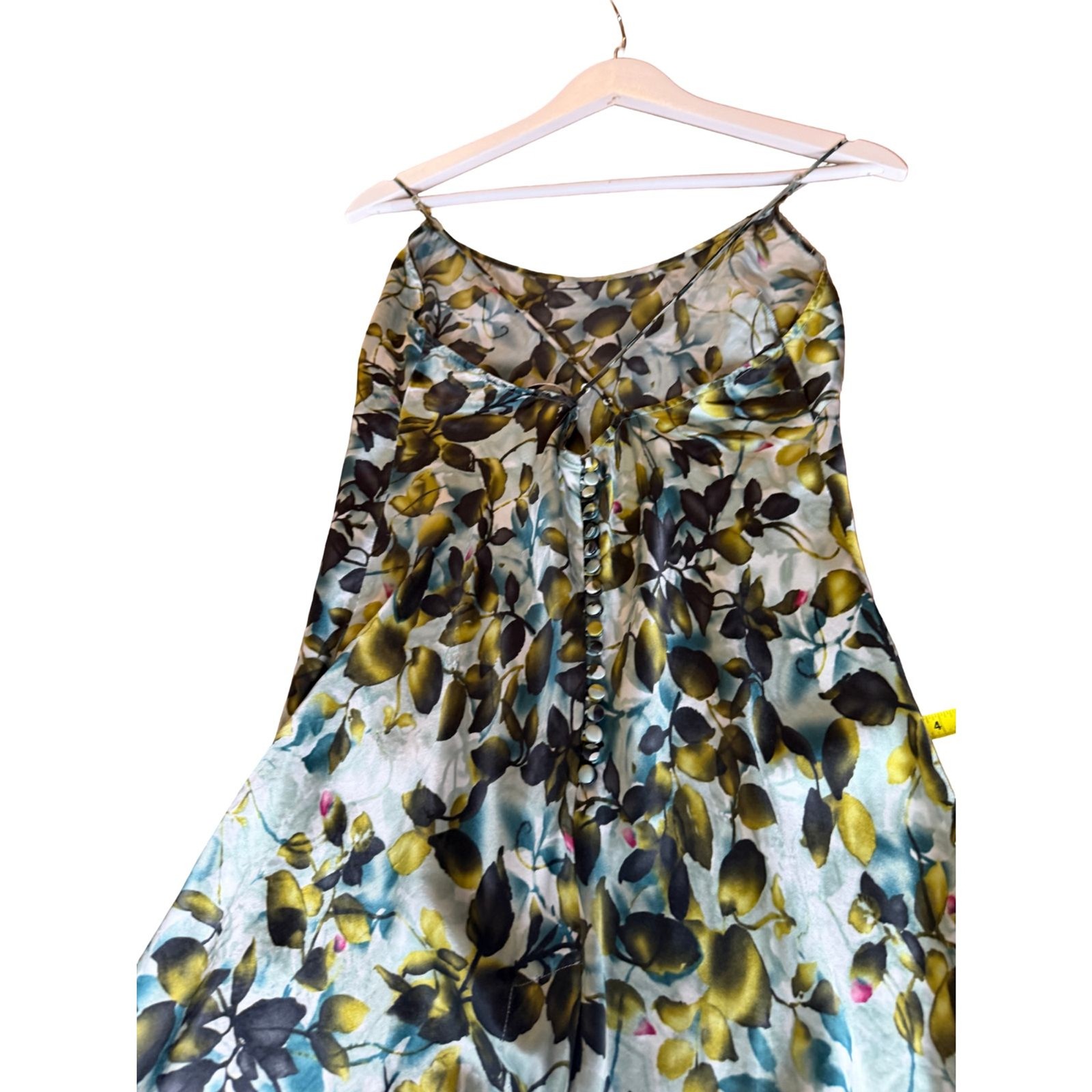 Vintage 90s Victoria’s Secret 100% Silk Floral Slip Mini Dress Crossback Sz M
