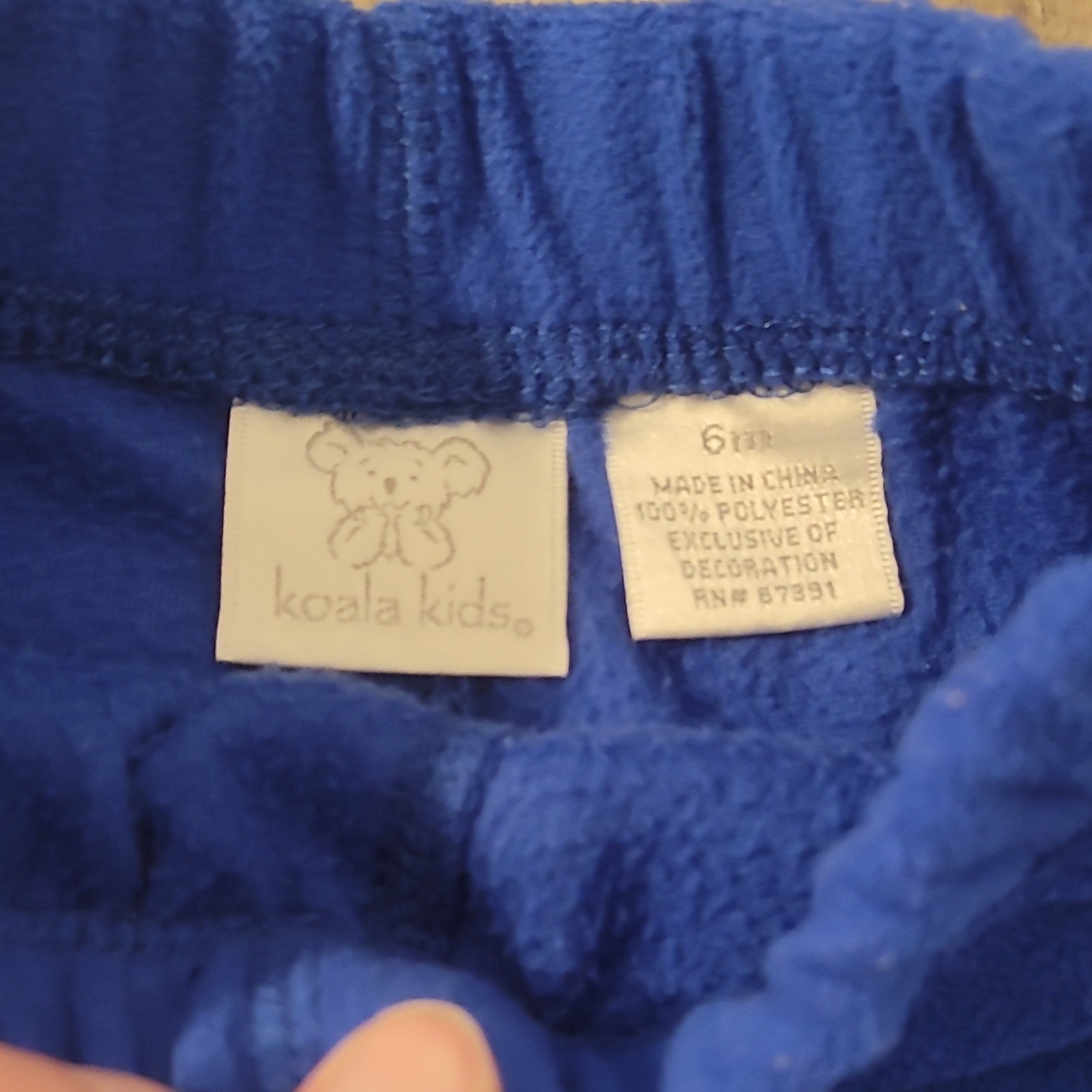 Koala Kids Royal Blue Fleece Sweatpants Elastic Waist 6M Gender Neutral