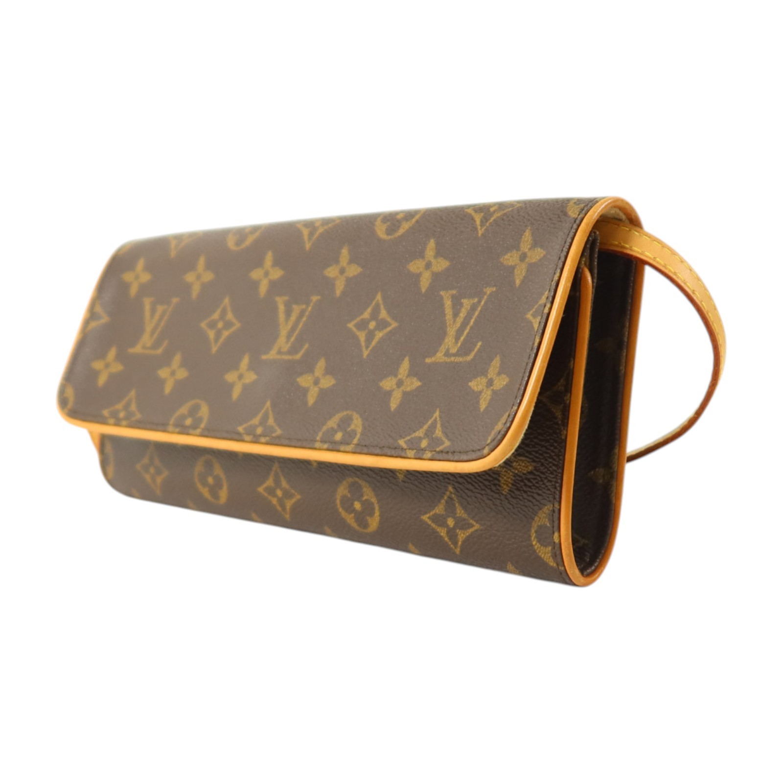 LOUIS VUITTON LV GHW Pochette Twin GM Shoulder Bag M51852 Monogram Brown