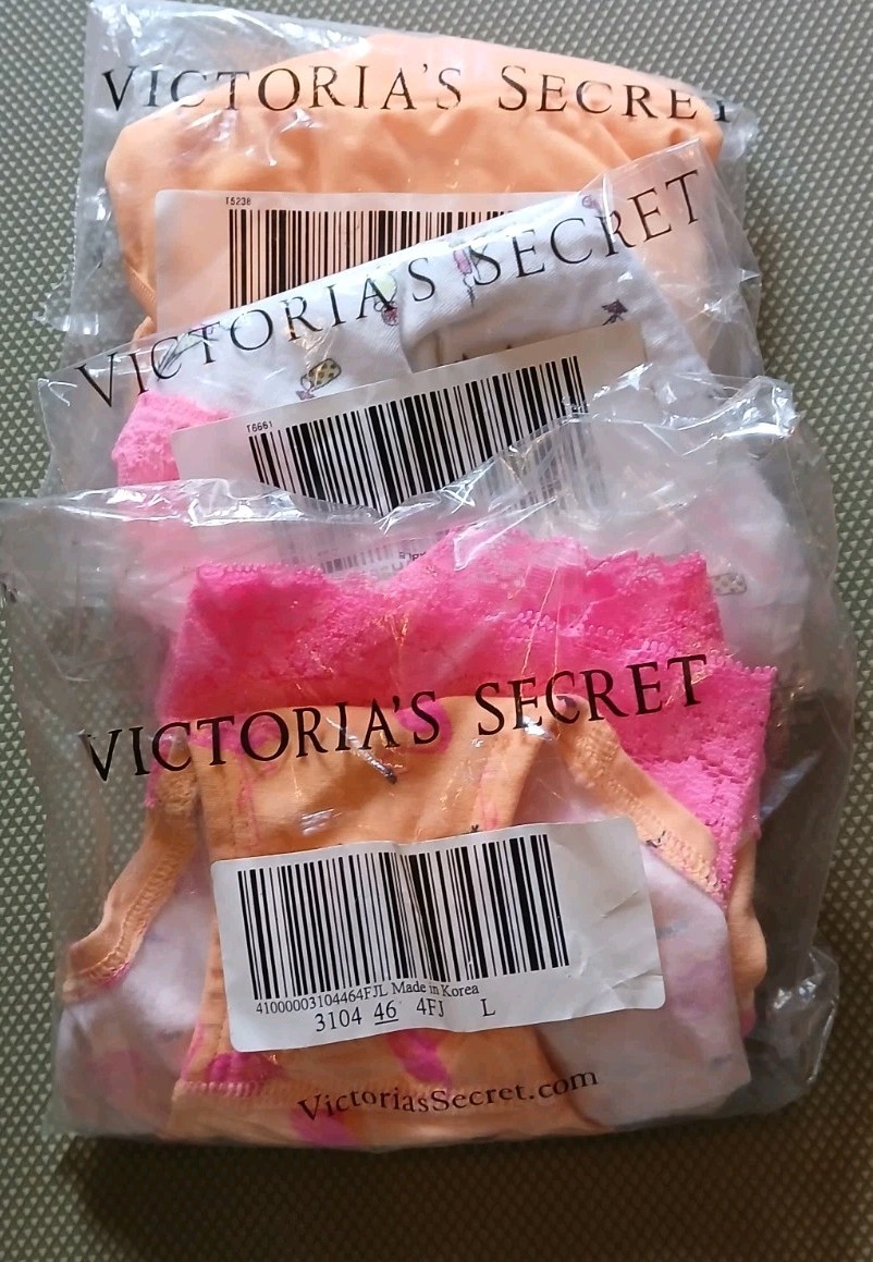 (V)Lot of 3 Brand New Victoria’s Secret PINK Size L Panties