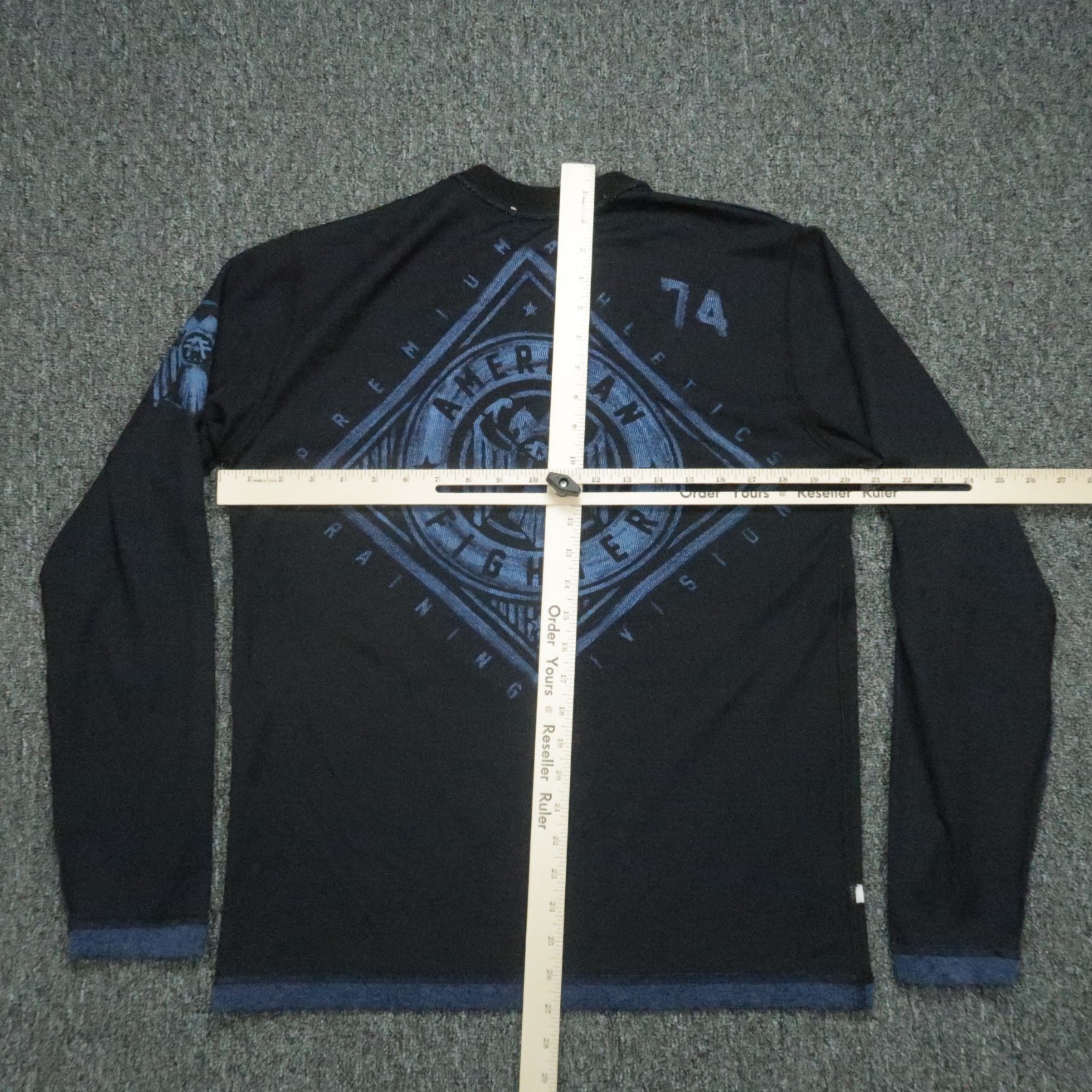 American Fighter Pullover Mens Medium Blue Reversible Crew Thermal VTG