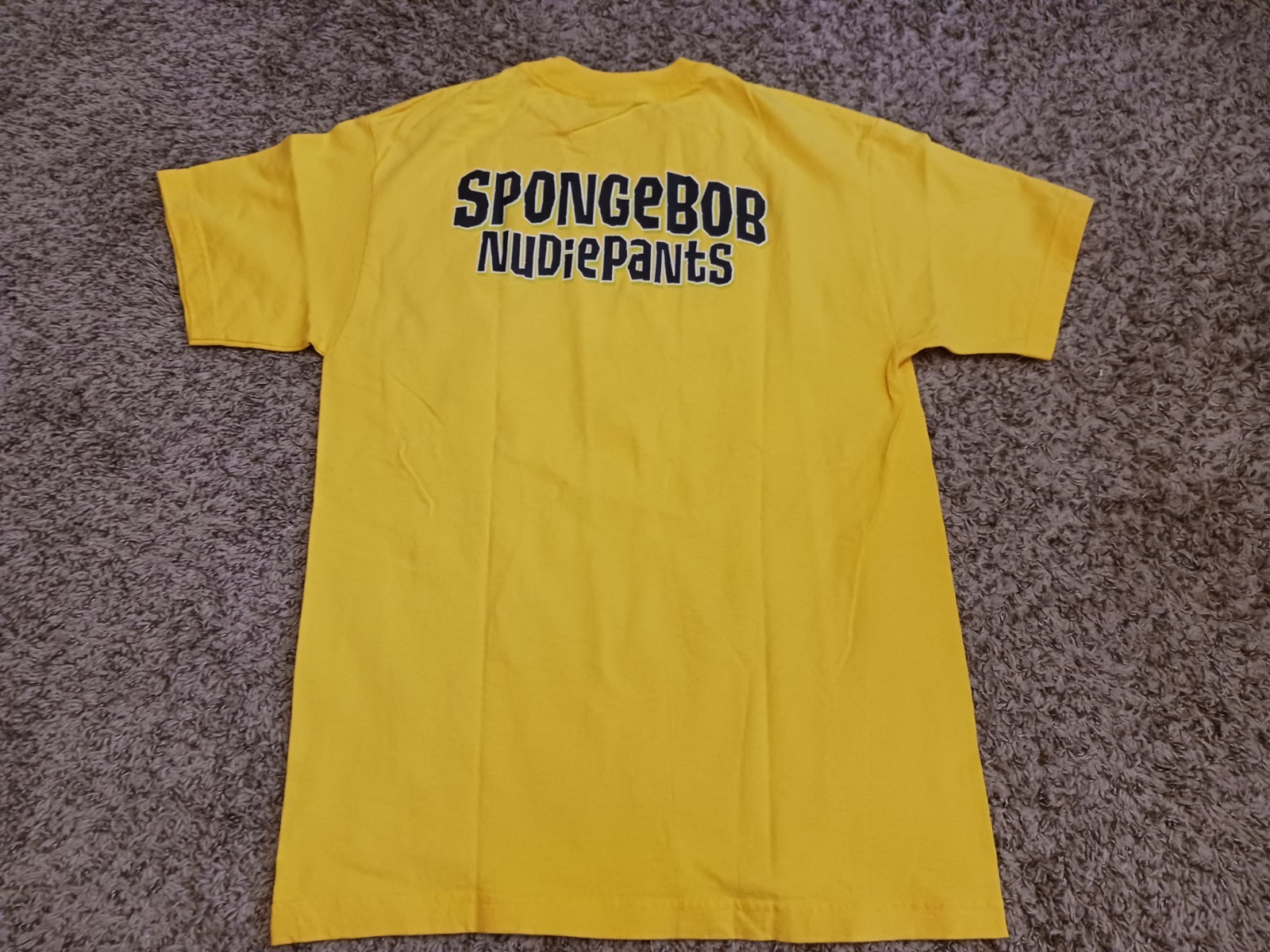 Vintage 2002 Nickelodeon SpongeBob SquarePants Nudie Pants Yellow TShirt Size M