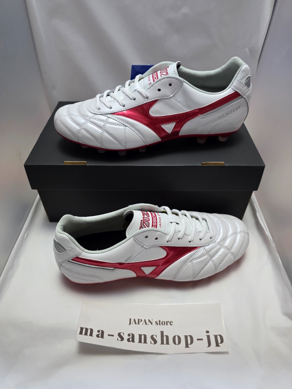 Mizuno Soccer Spike Cleats Morelia II JAPAN AG P1GA250360 White Red width;2E