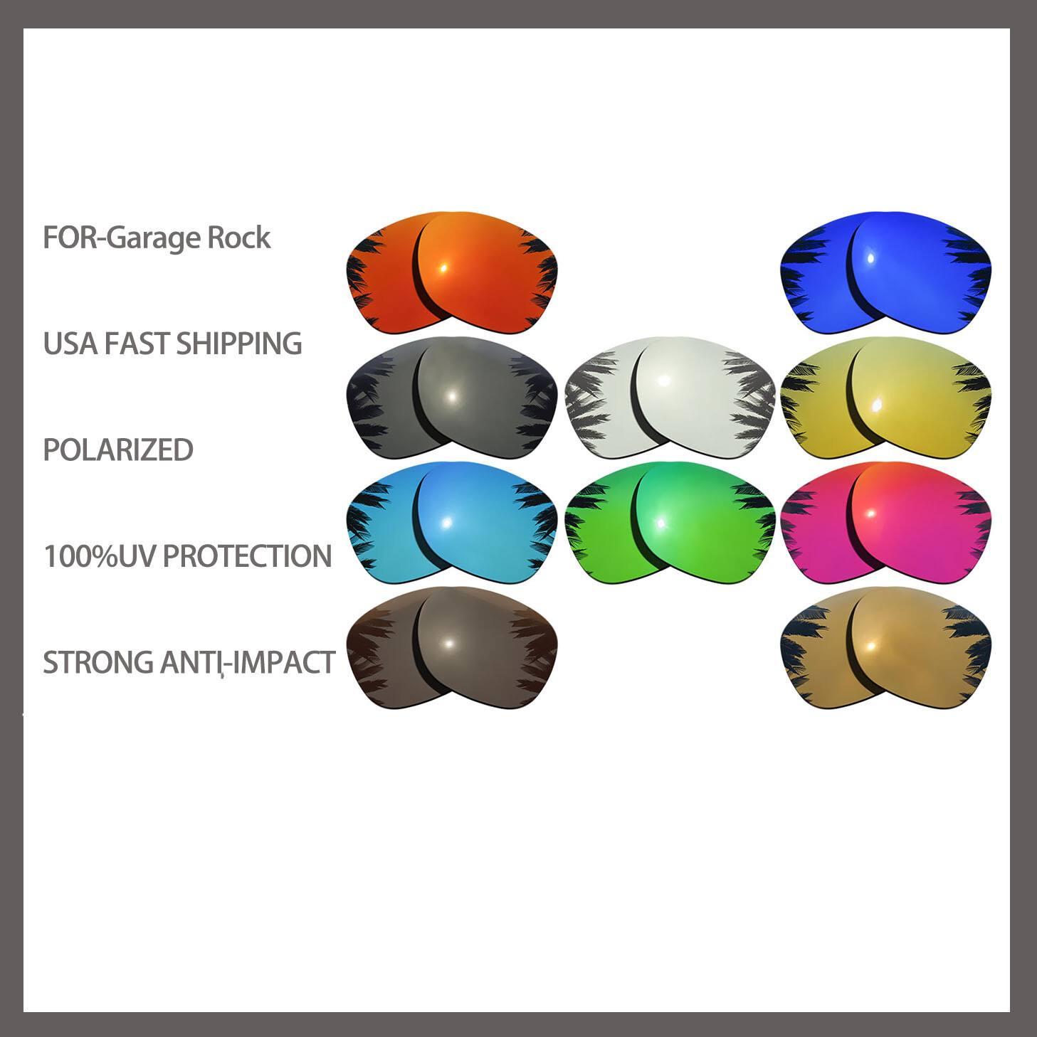 Replacement Polarized Lenses for-Oakley Garage Rock OO9175 Anti Scratch
