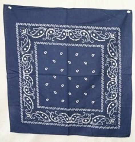 22″x22″ Paisley Light Navy Blue Bandana