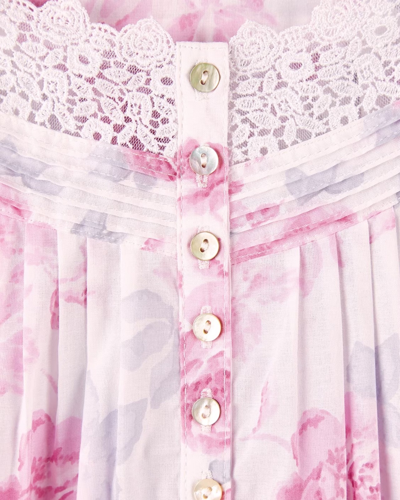 NWT Eileen Ballet Nightgown Long 100% Cotton Lawn West Pink Roses Regular, Rose